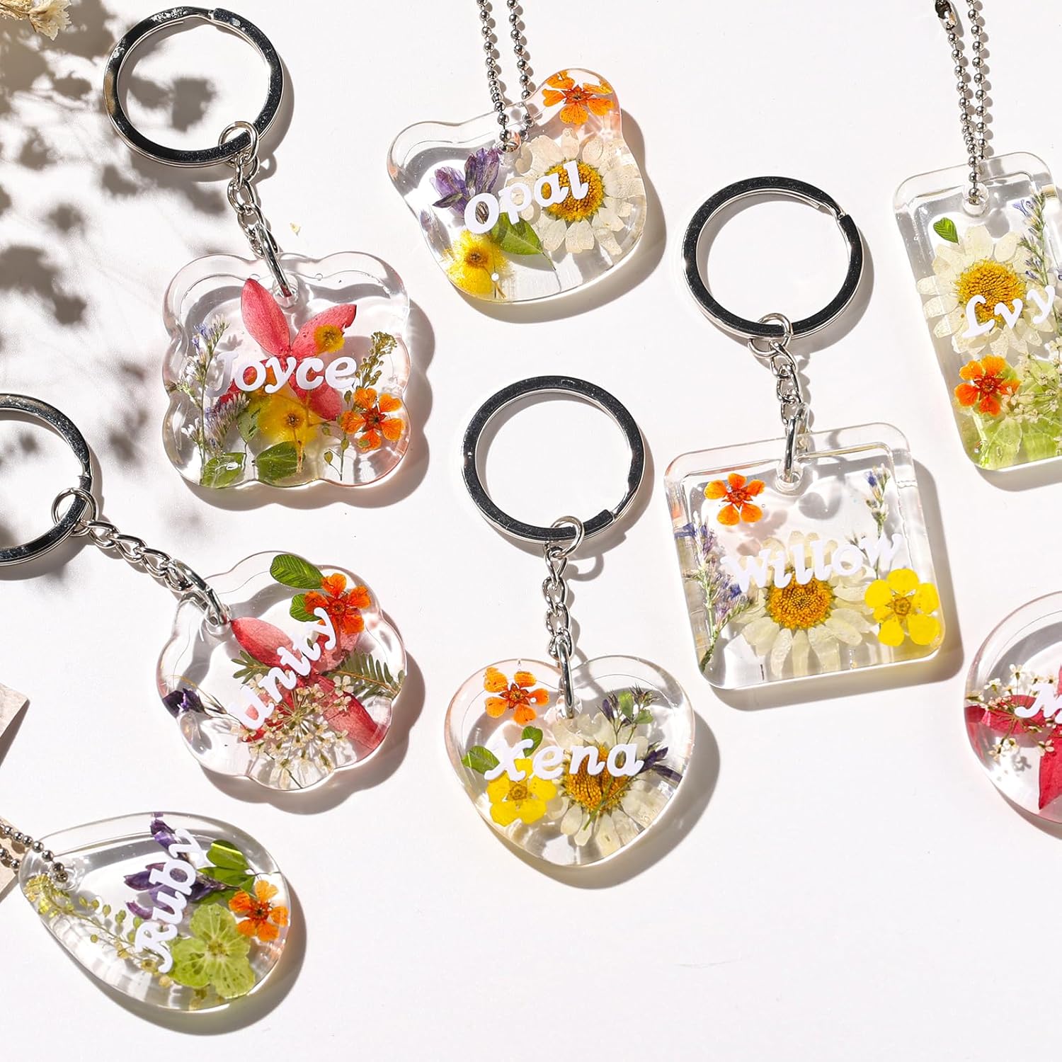 LET'S RESIN Keychain Resin Molds Silicone with Silicone Measuring Cups
