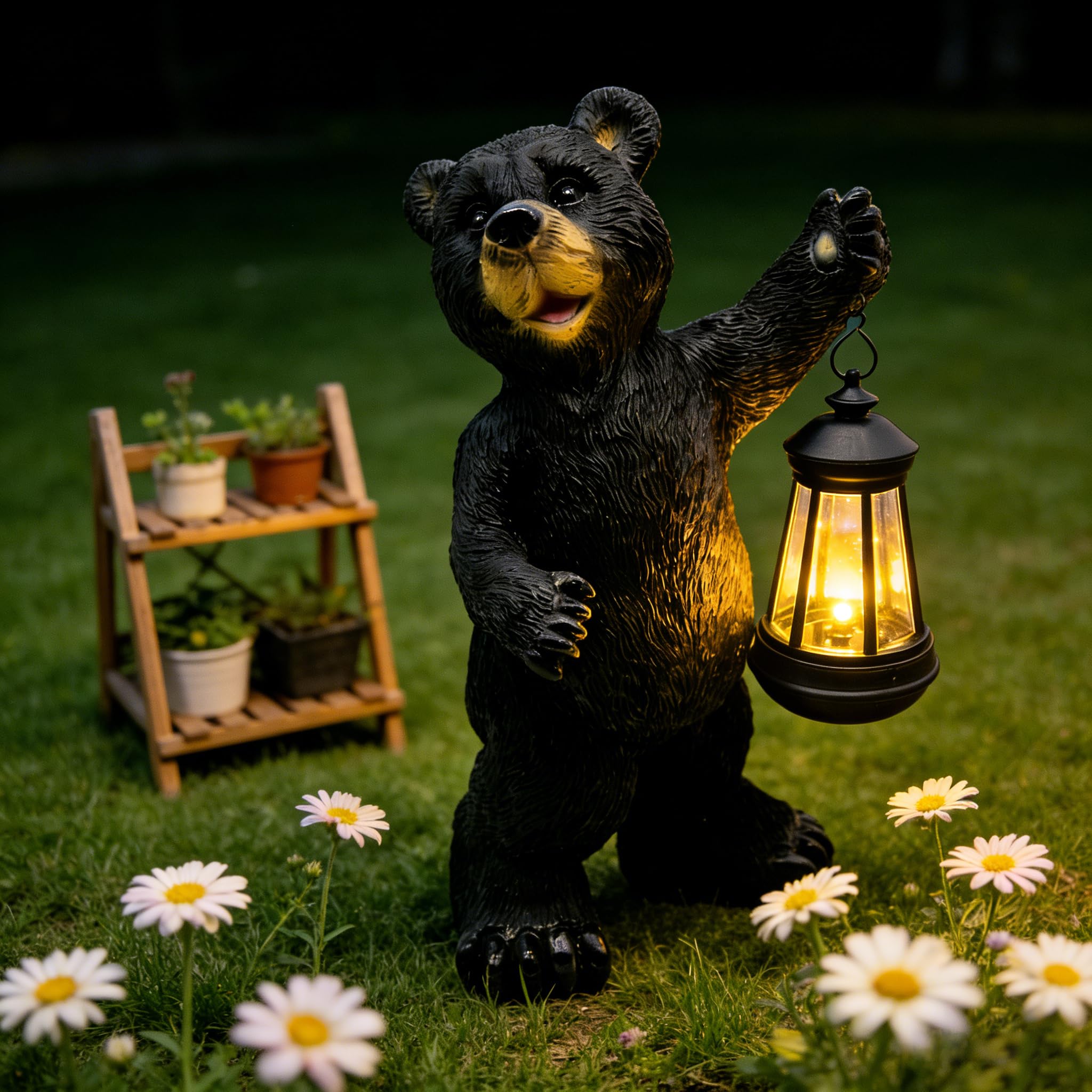 Statue de jardin solaire en résine, cadeau de pendaison de crémaillère maman
