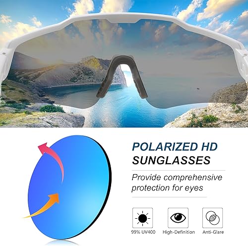 Miniatura 5 de FEISEDY Gafas de sol polarizadas para hombres y mujeres jóvenes, gafas deportivas TR90 UV400 protección para béisbol, correr, softbol, ciclismo,