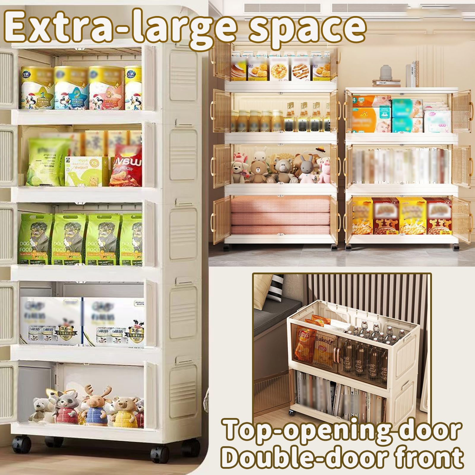 Scatola portaoggetti impilabile a più livelli in plastica con coperchio, per bagno e cucina, organizer magnetico per porta, facile da montare, 1-5 ripiani per massimizzare lo spazio