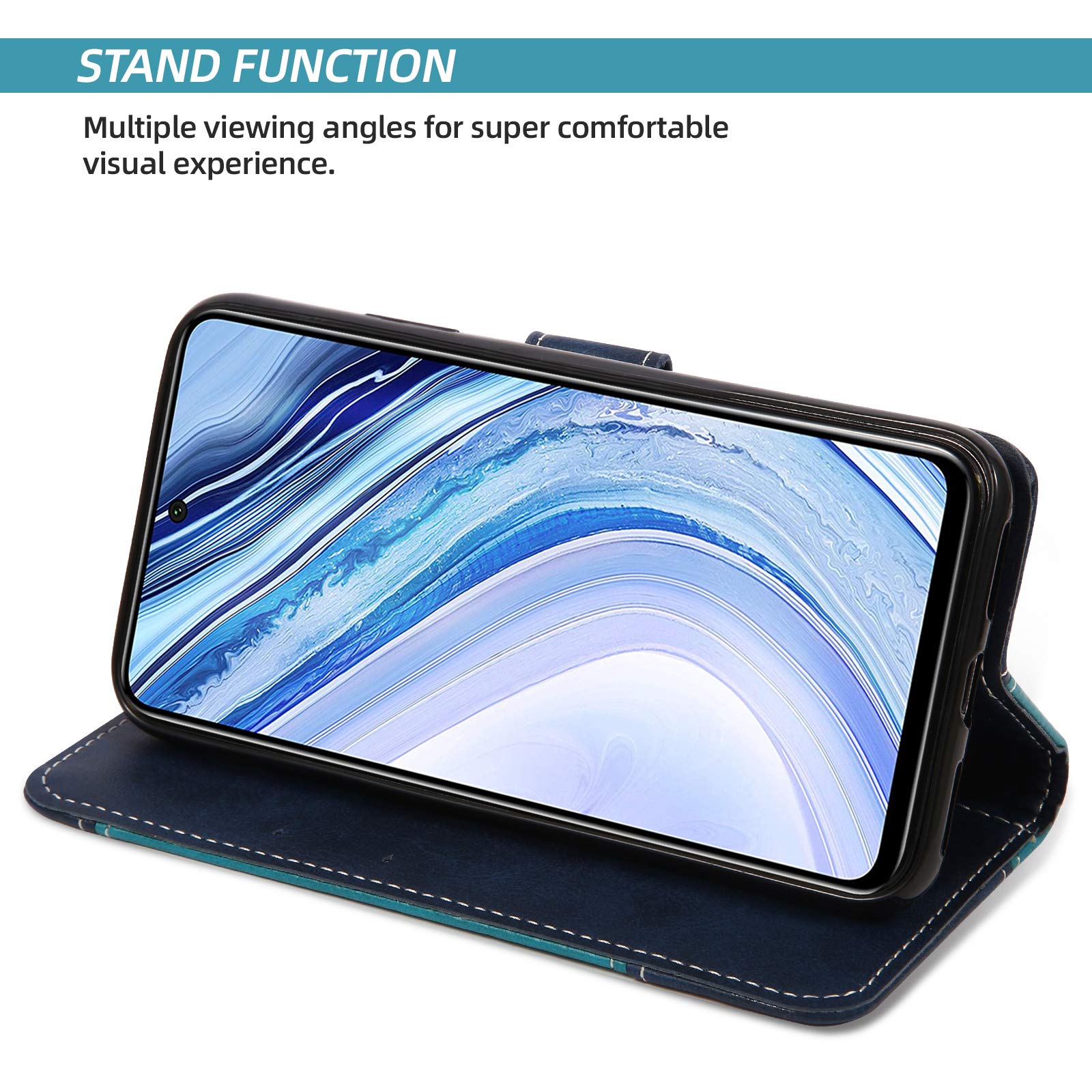 Cover per Xiaomi Redmi Note 9 PRO/Redmi Note 9S, Custodia in PU Pelle Portafoglio per Xiaomi Redmi Note 9 PRO/Redmi Note 9S, Magnetica Cover a Libro con Slot per Schede, Blu