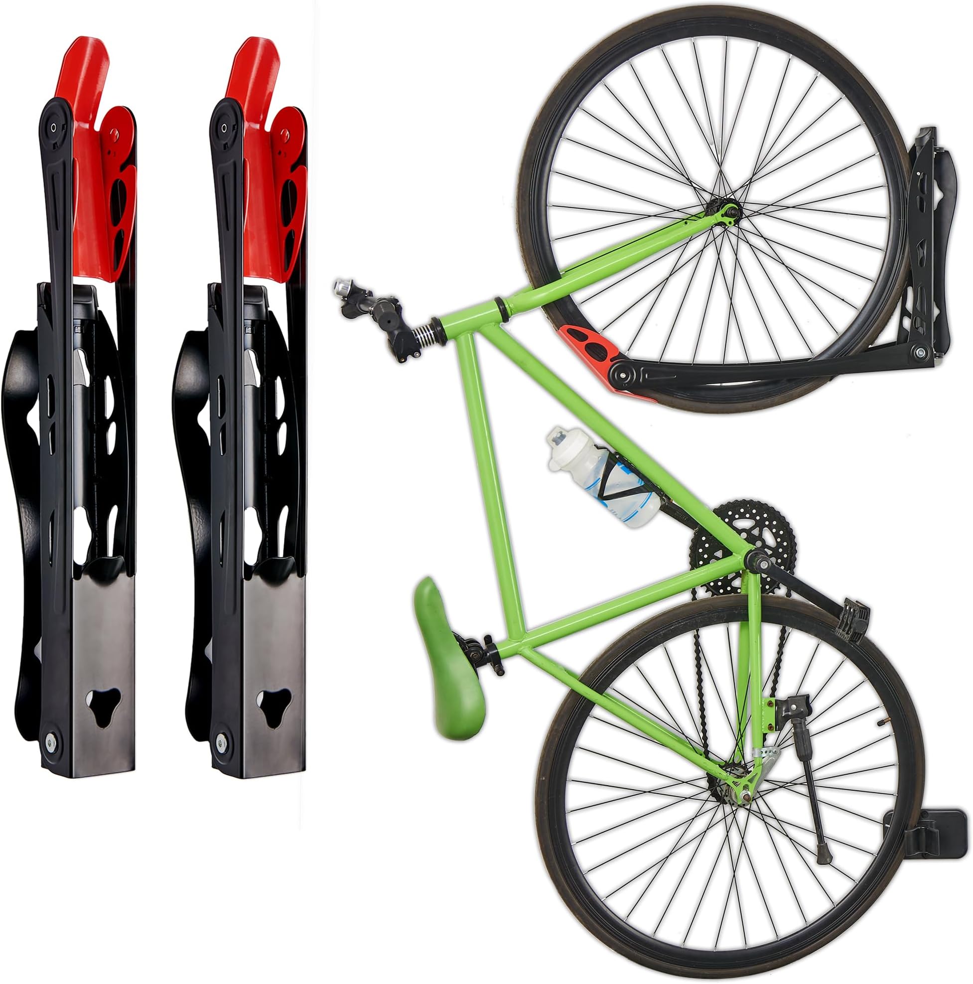 - Wallmaster BIKEPAL Swivel Bike Rack, Wall Mounted Vertical Bike Storage Hanger, Space Saving for Home and Garage, 2 Pack