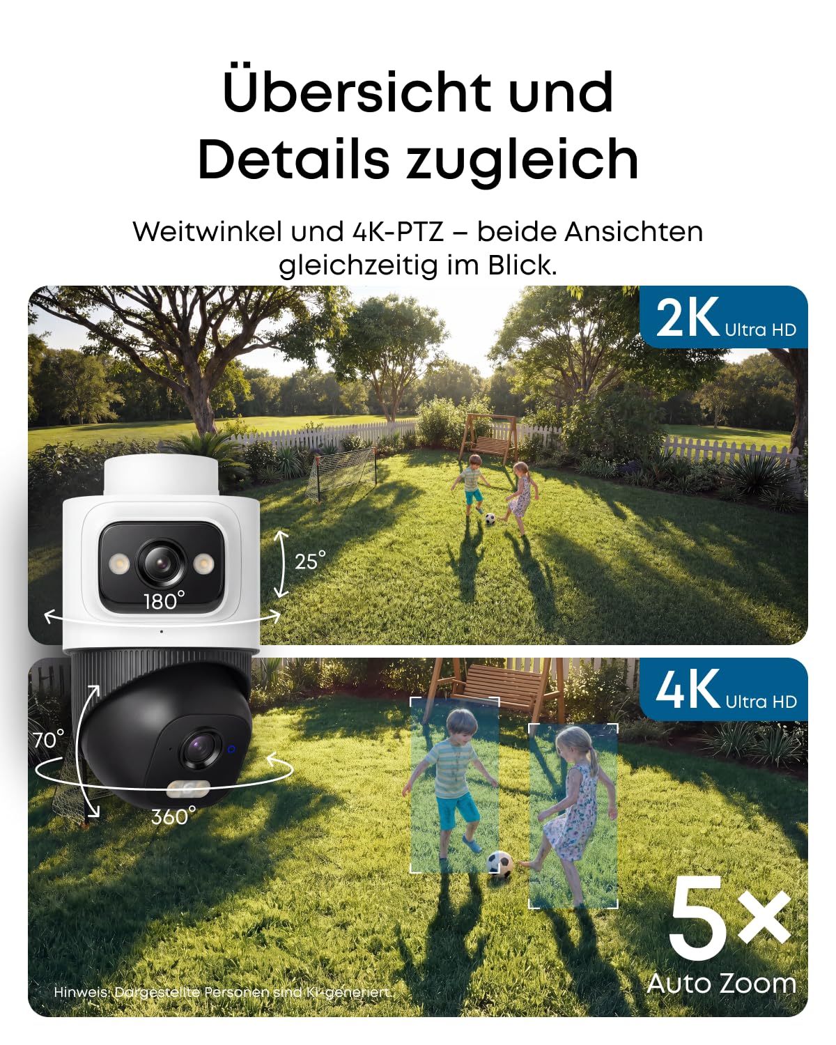 Anker eufy NVR-System E50 ohne Festplatte, 4er-Set, 4K Dual-Lens Bullet-PTZ