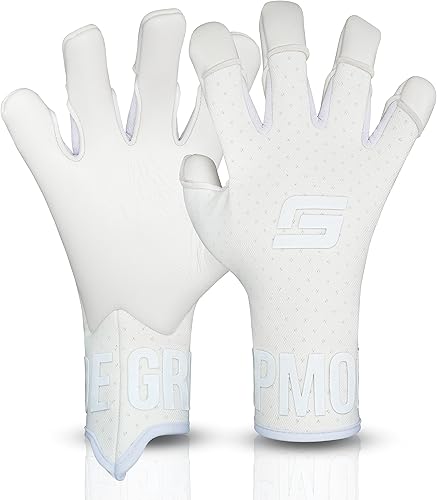 Miniatura 1 de GRIPMODE Air Whiteout FT - Guantes de portero para adultos y niños con forro de látex Griptec, adecuados para todo tipo de clima, protección para