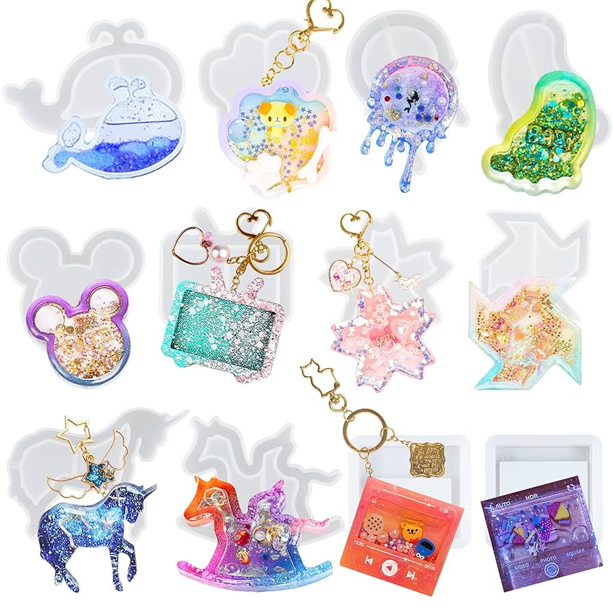 ハンドメイドレジン液体入りシェイカーパーツ　12個セット ハンドメイドレジン液体入りシェイカーパーツ 12個セット