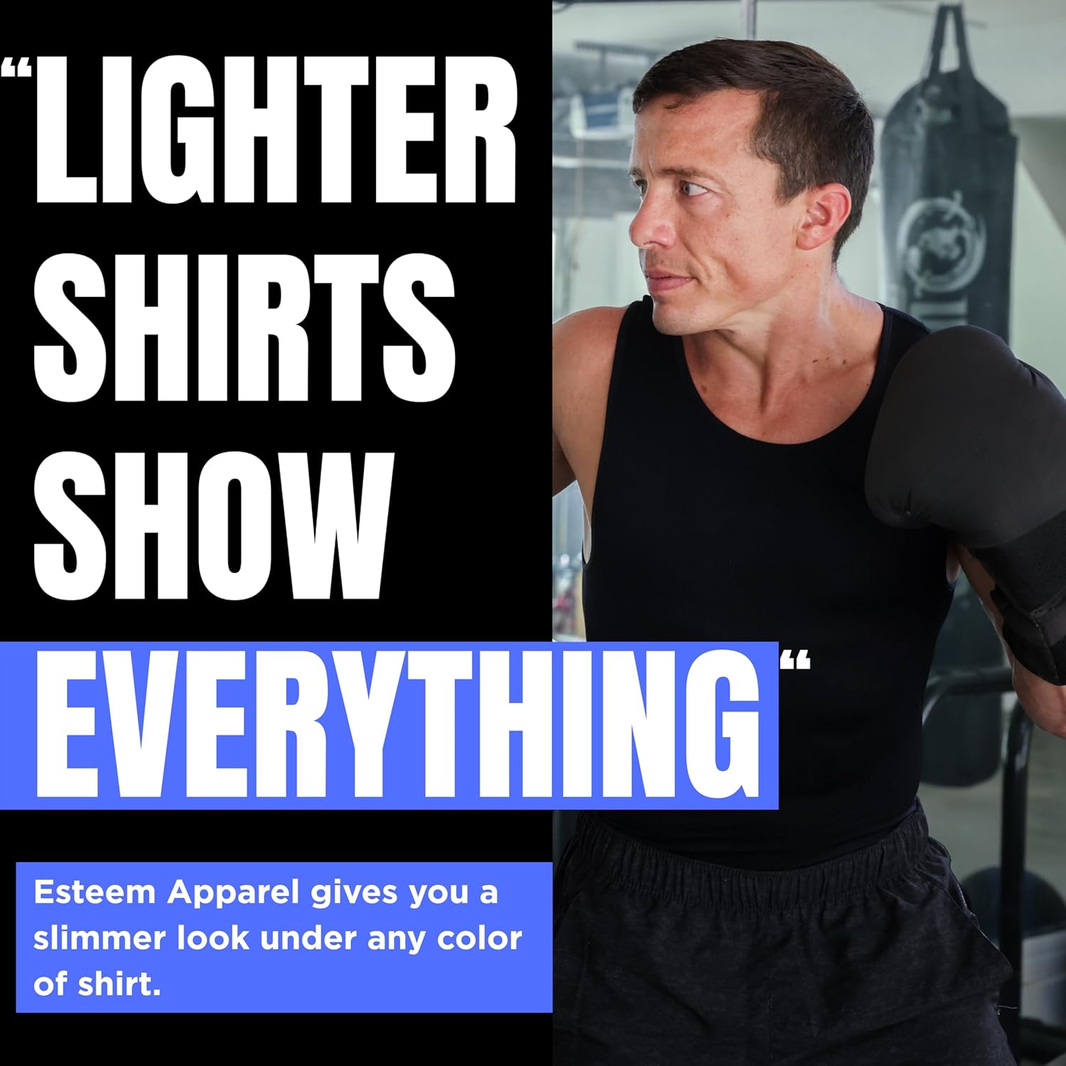 Esteem Apparel EliteSlim Men's Compression Shirt to Hide Gynecomastia Moobs Abs Chest Stomach Slimming Shapewear - Image 6