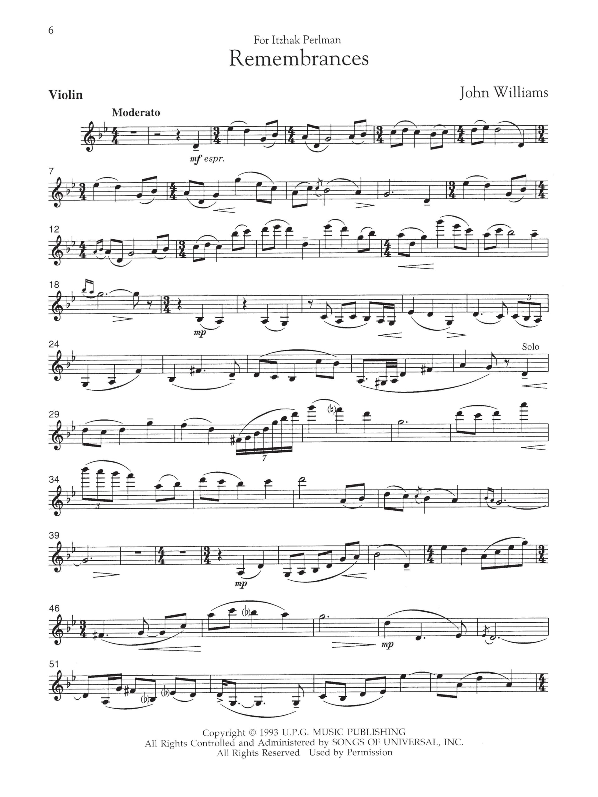 Three Pieces from Schindler's List Violin and Piano [Lingua inglese]