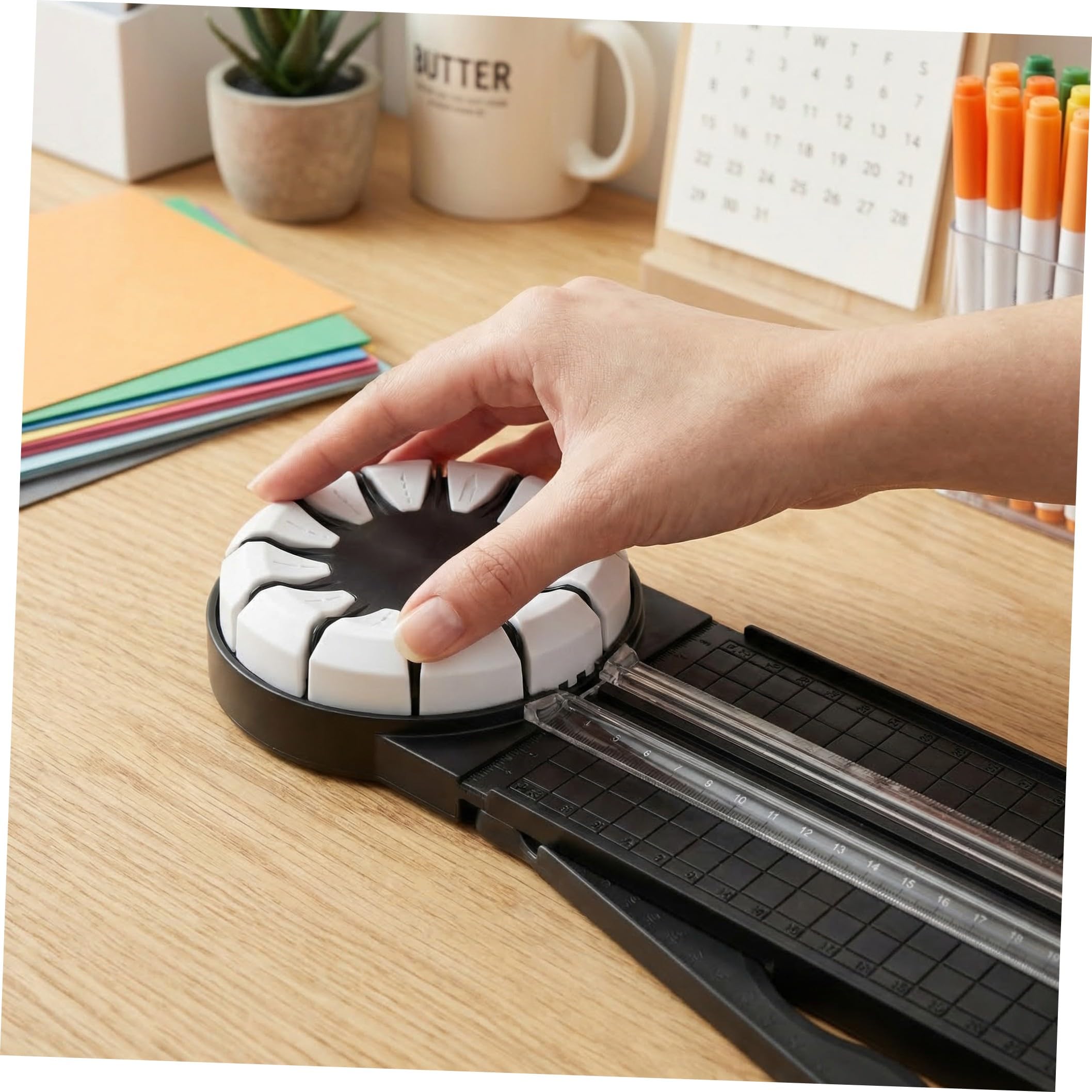 UPKOCH Cortadora de Bordes para Papel Alta Precisión y Fácil, Recortadora Versátil de Plástico Negro para Manualidades y Scrapbooking