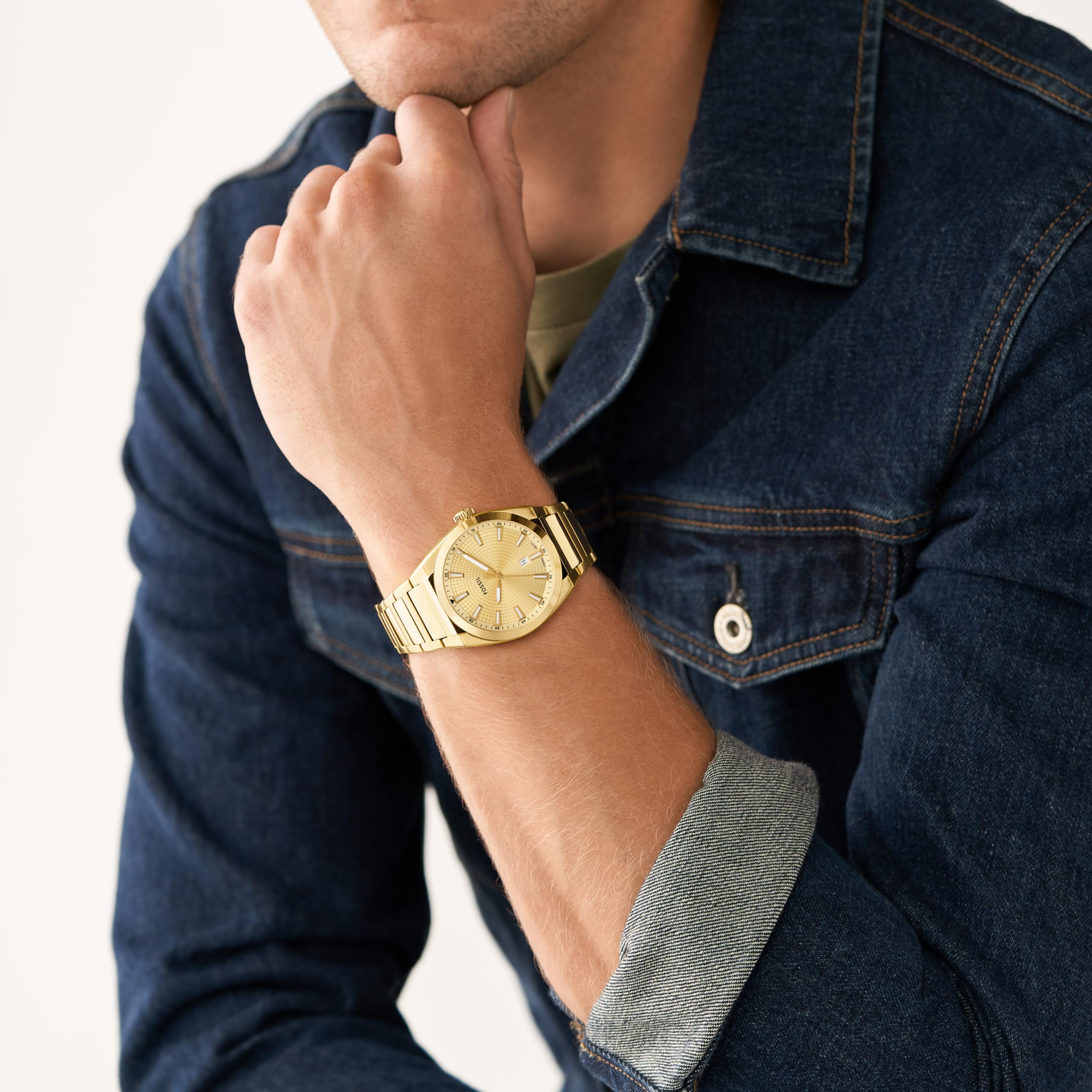 Fossil - Orologio da uomo Fossil Everett a 3 lancette, cassa 42 mm, movimento al quarzo, cinturino in acciaio inossidabile
