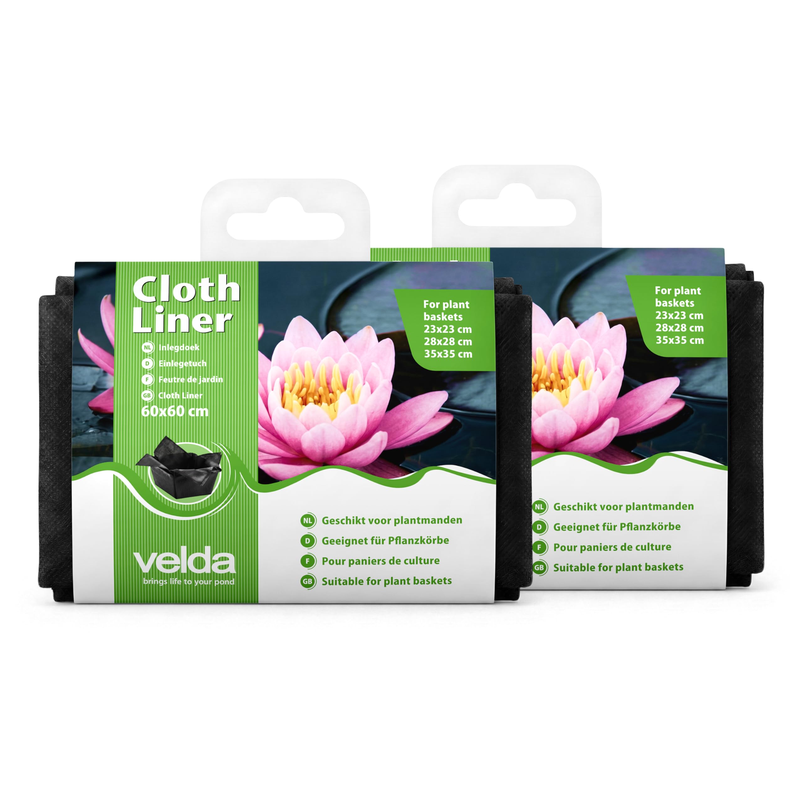 Velda Black Plant Basket Liners 60 X 60Cm (2 Pack) - Durable Pond Planter Lining Cloth - Basket Liners For Plants & Pond Baskets - Water Permeable