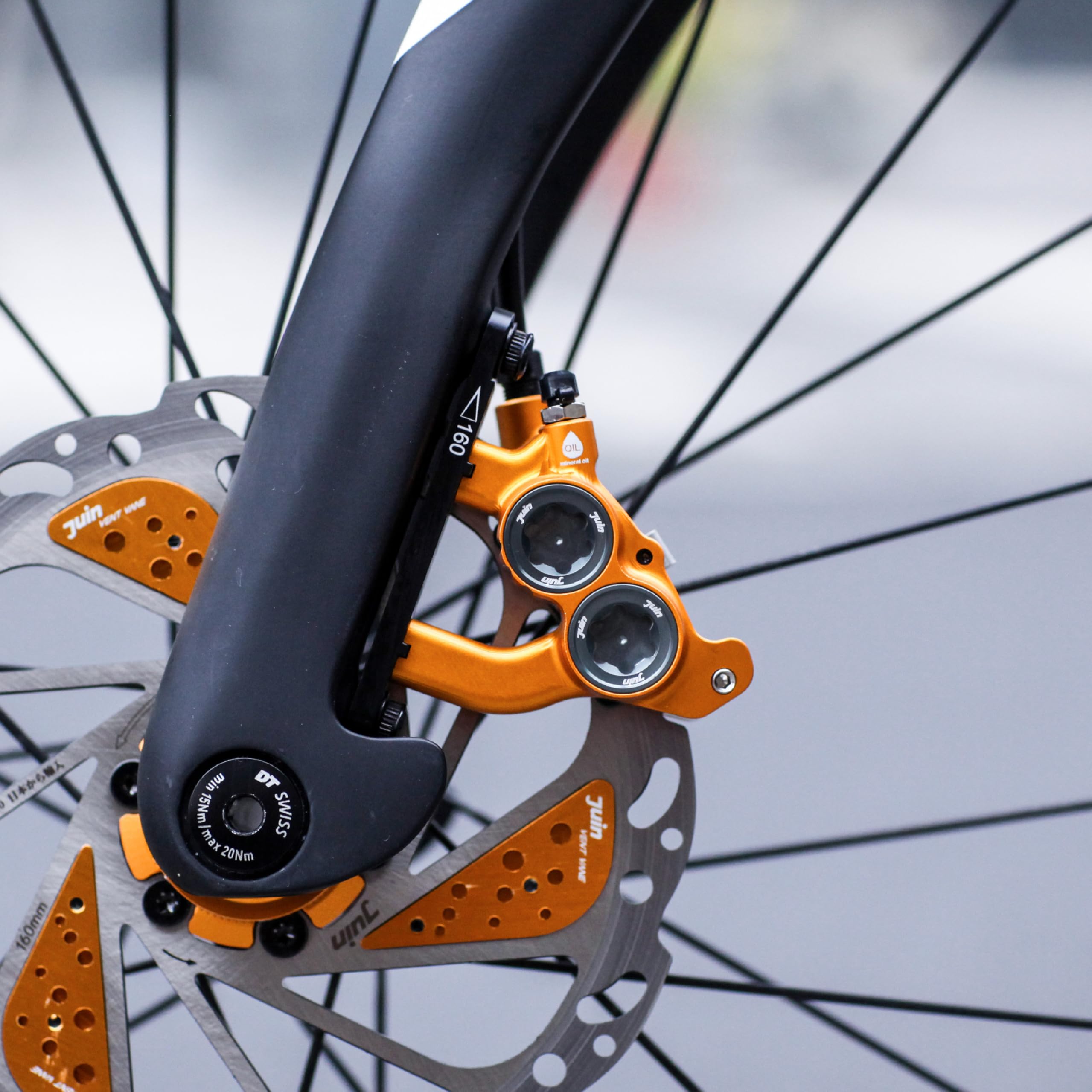 Juin ETF Rennrad hydraulische Scheibenbremsen, 160 mm, Mineralöl, schwarz Sport & Freizeit