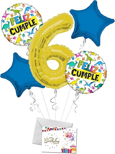 Miniatura 1 de Ramo de globos de dinosaurios de feliz 6 cumpleaños globos de fiesta Ramo de globos Dinosaurio Feliz Cumpleanos