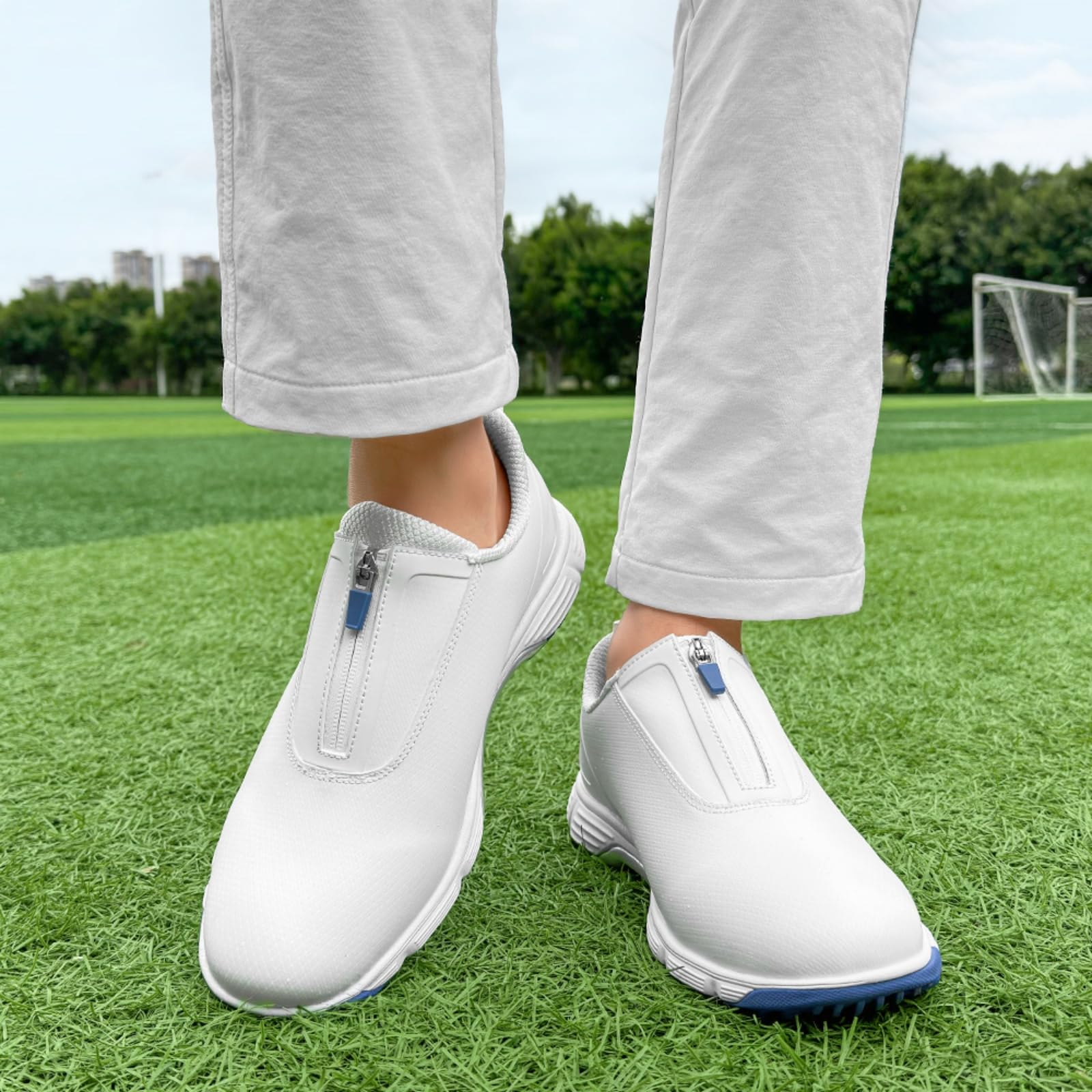 Męskie wodoodporne buty golfowe bezkolcowe wsuwane sneakersy golfowe lekkie profesjonalne antypoślizgowe buty sportowe do chodzenia