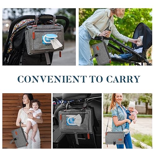 Miniatura 6 de Portable Changing Pad, Diaper Changing Pad for Newborn Girl & Boy, Waterproof Travel Changing Mat with Shoulder Strap, Baby Gift