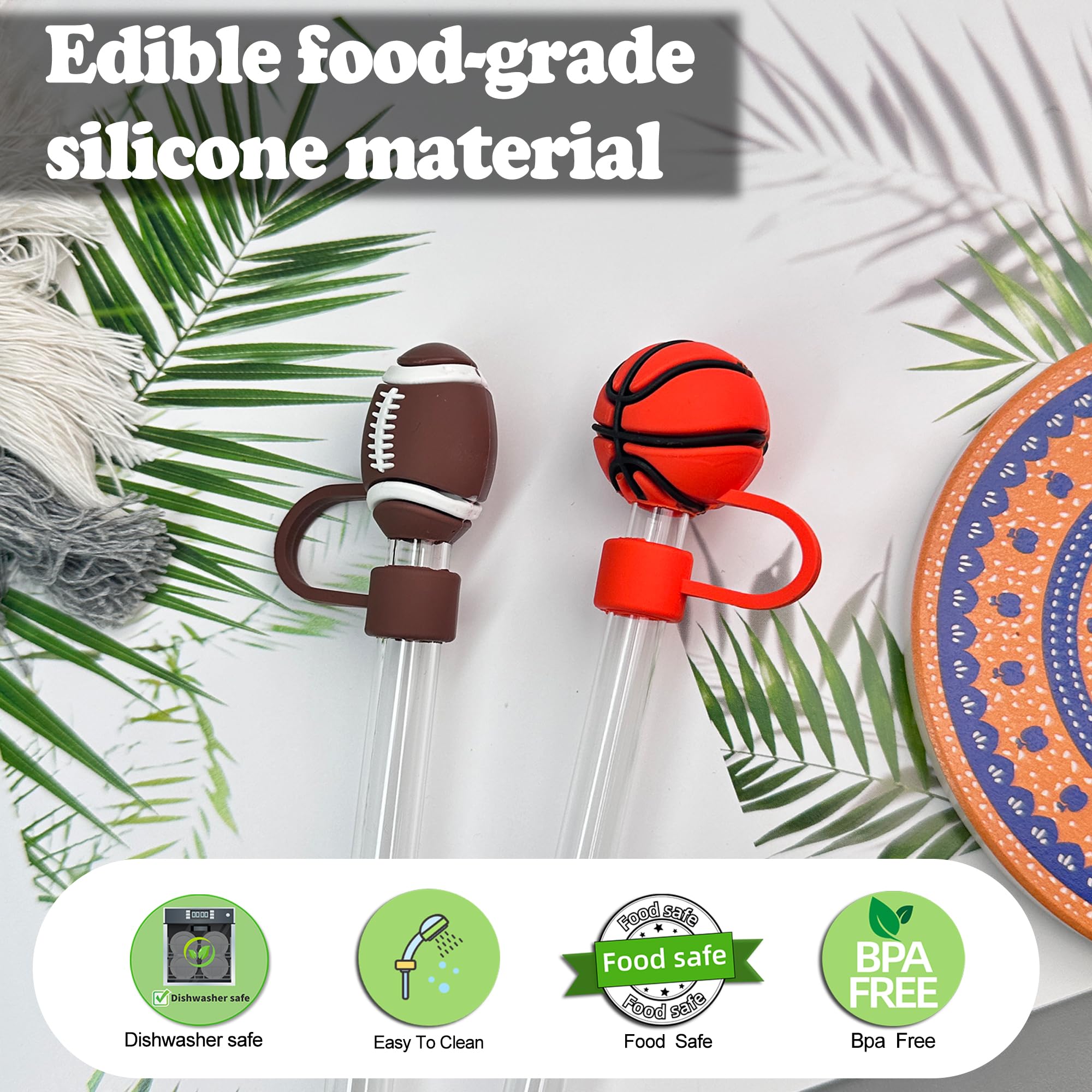 WELTAZ 2 Pack Straw Covers Compatible with Stanley 14oz&20oz&30oz&40oz Tumbler, Cute Cover For Stanley Straw 10mm