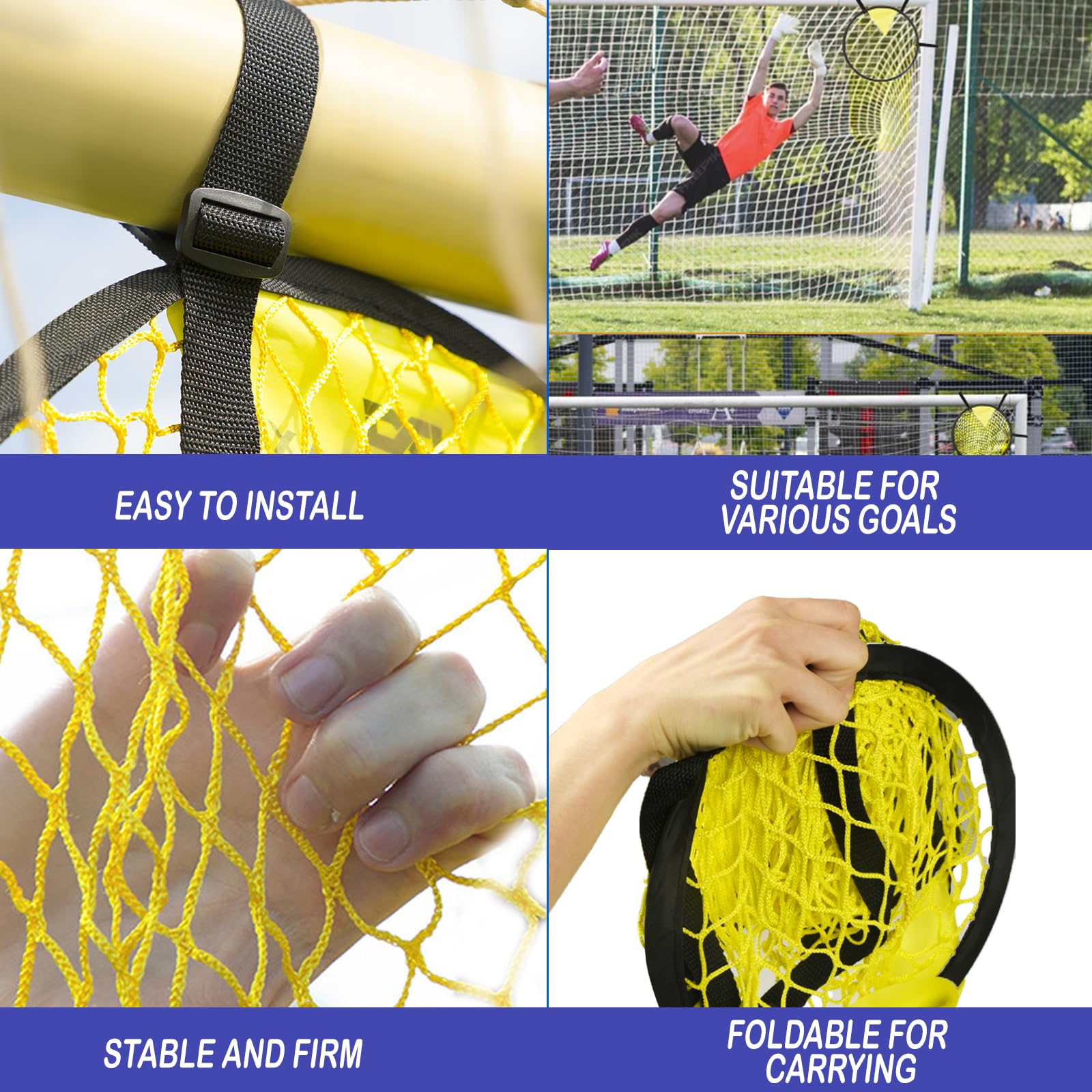 Lot De 2 Filets D'Entraînement Football Zequech - Cible De Tir Précision 45 Cm, Pliable, Sangles Réglables, Idéal Buts & Tirs