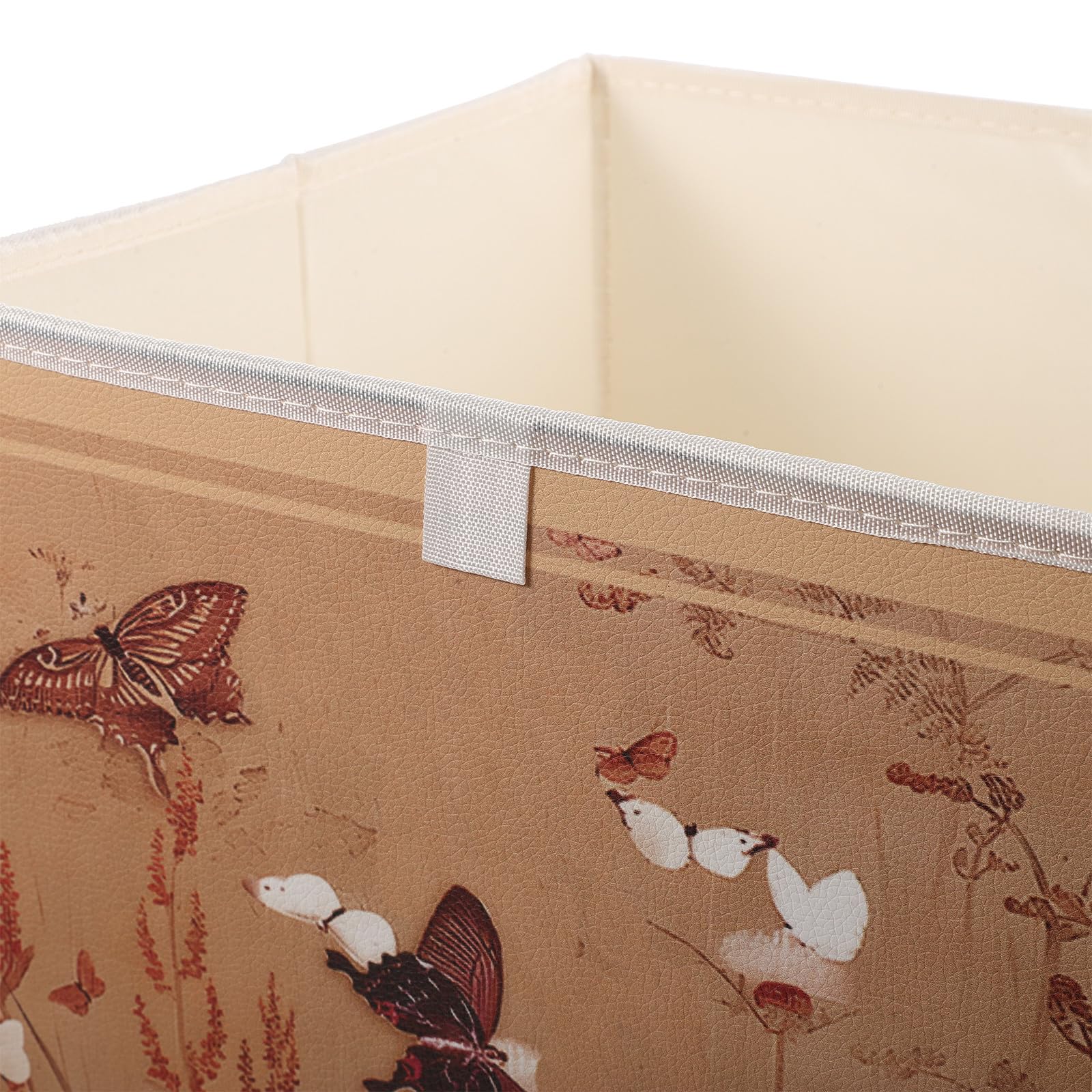 Contenitore organizer per cassetti: scatola portaoggetti in tessuto di lino impermeabile - cubo pieghevole - cestino decorativo a forma di farfalla cinese per scaffali e armadi.