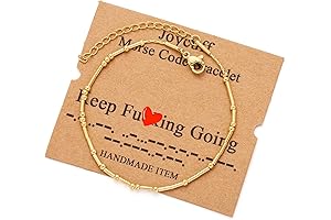 JoycuFF Inspirational Morse Code Bracelets for Women Silver Beads Jewelry Encouragement Mantra Gifts for Her
