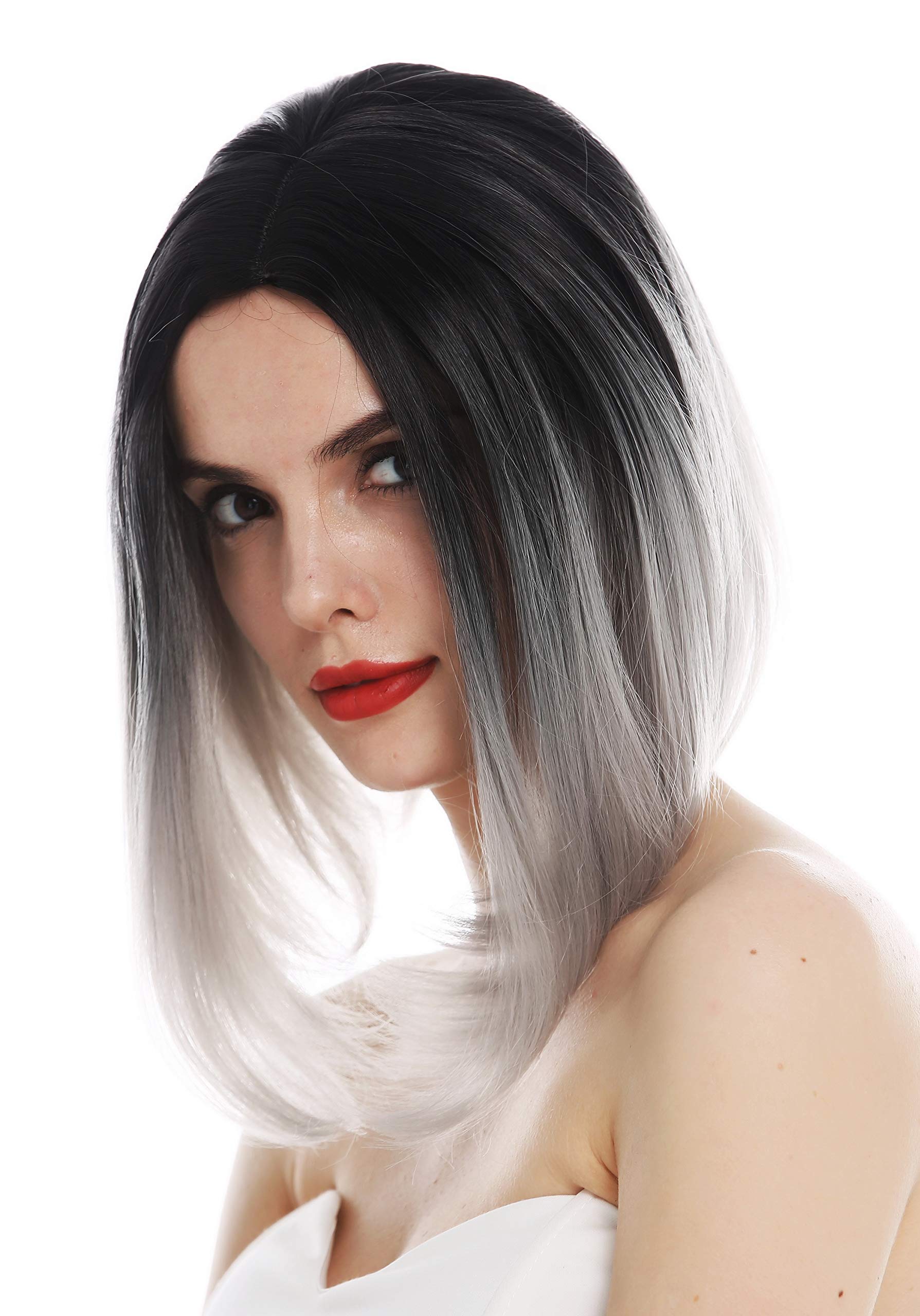 WIG ME UP - TYS-896-1BTT-T0906 wig women's wig long bob clavi cut shoulder length parting ombre black grey - Image 3