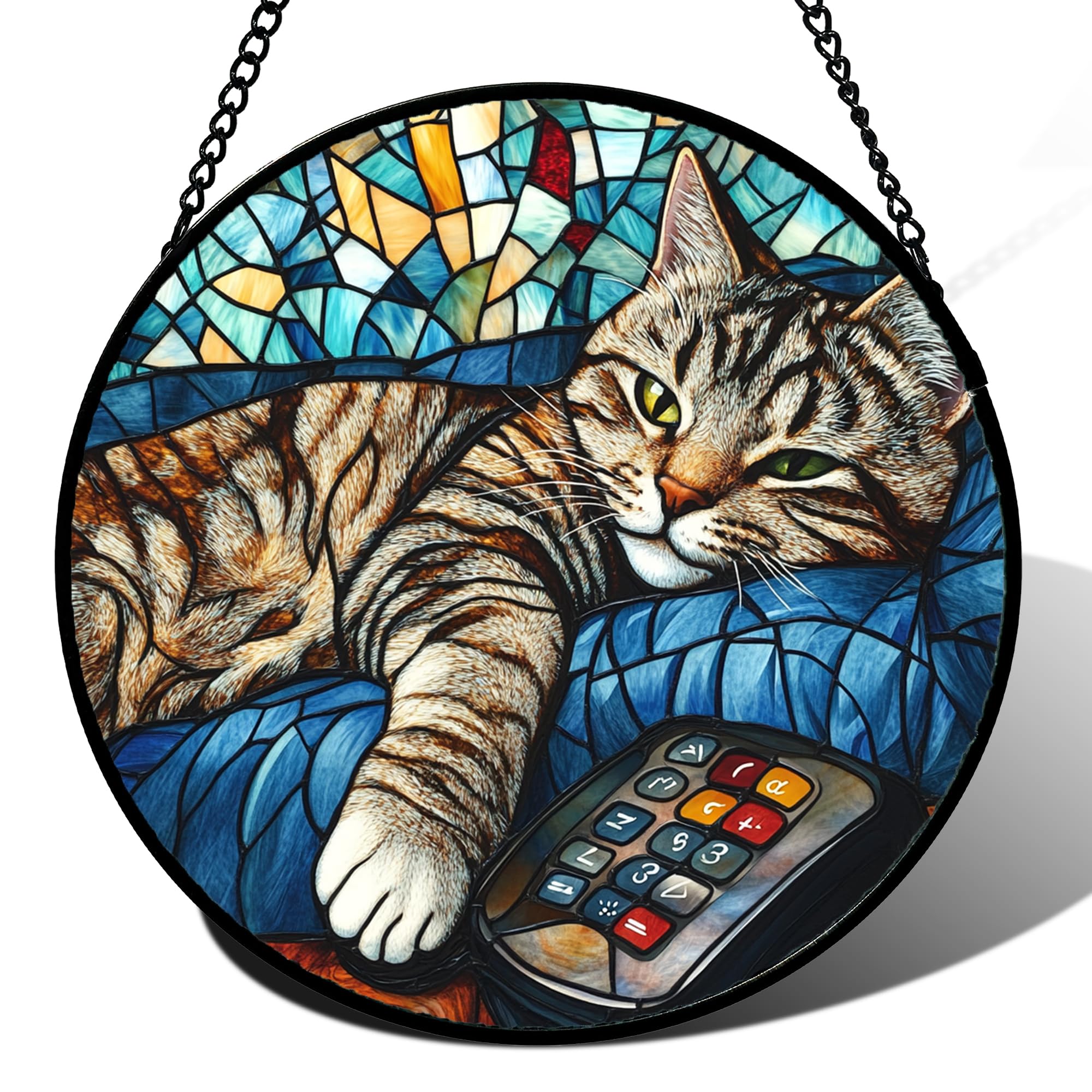 Attrape-soleil chat gris de 30 cm pour illuminer votre jardin et cuisine