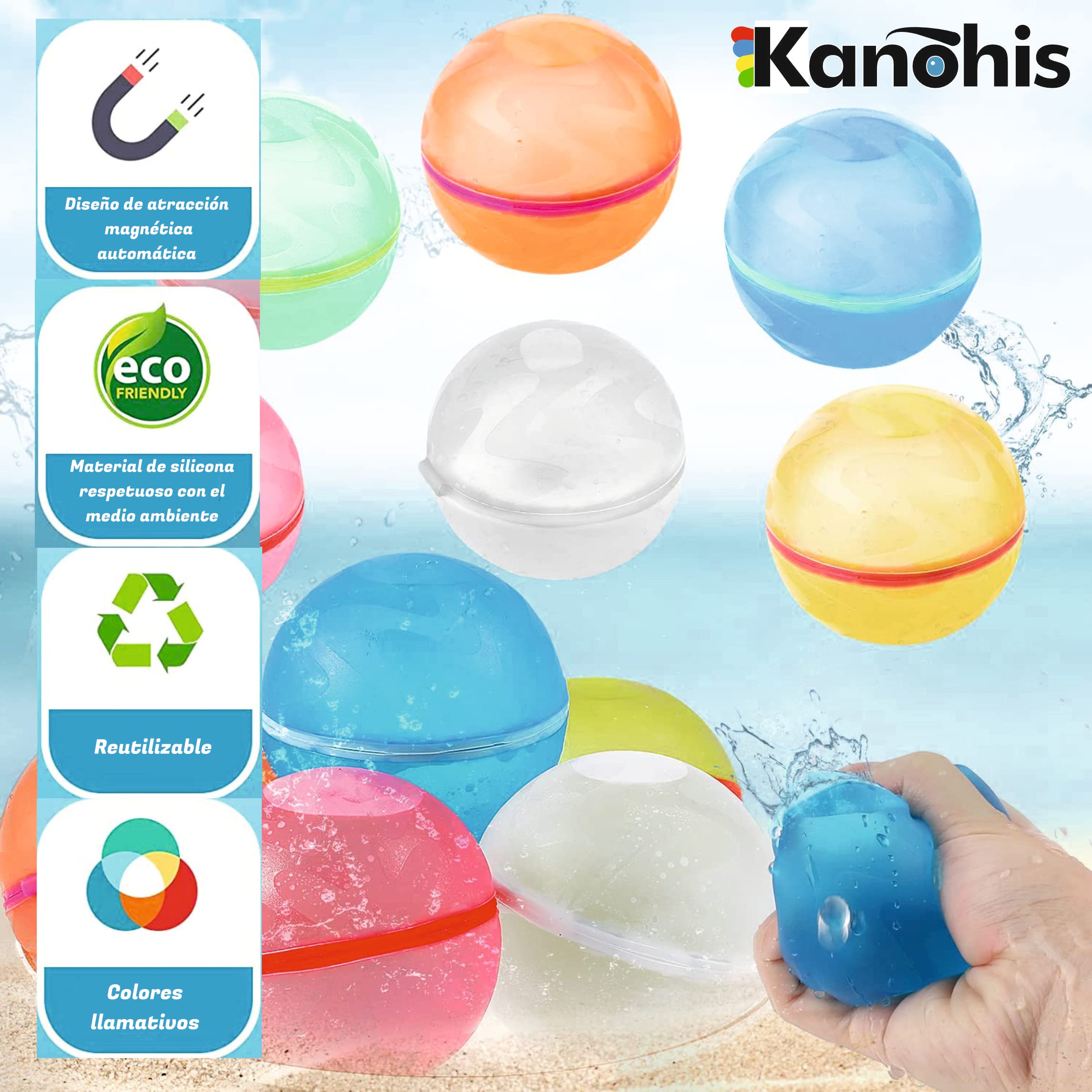 Bolas De Agua Reutilizables De Cualquier Color - Bolas De Salpicadura