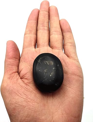 Miniatura 7 de Shungite - Piedra de palma para masaje para equilibrio natural de chakras corporales, curación de reiki y rejilla de cristal