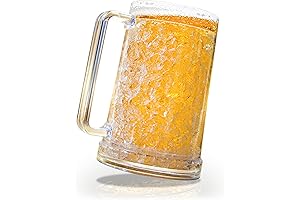 Double Walled Beer Mug For Freezer, Clear Beer Mug Frozen Cup 16...