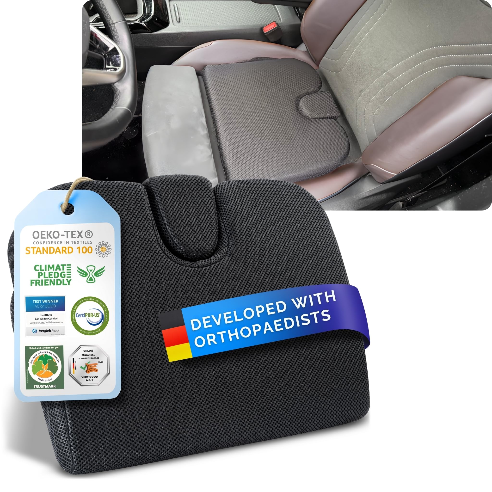Healthfix® Car Seat Wedge Cushion