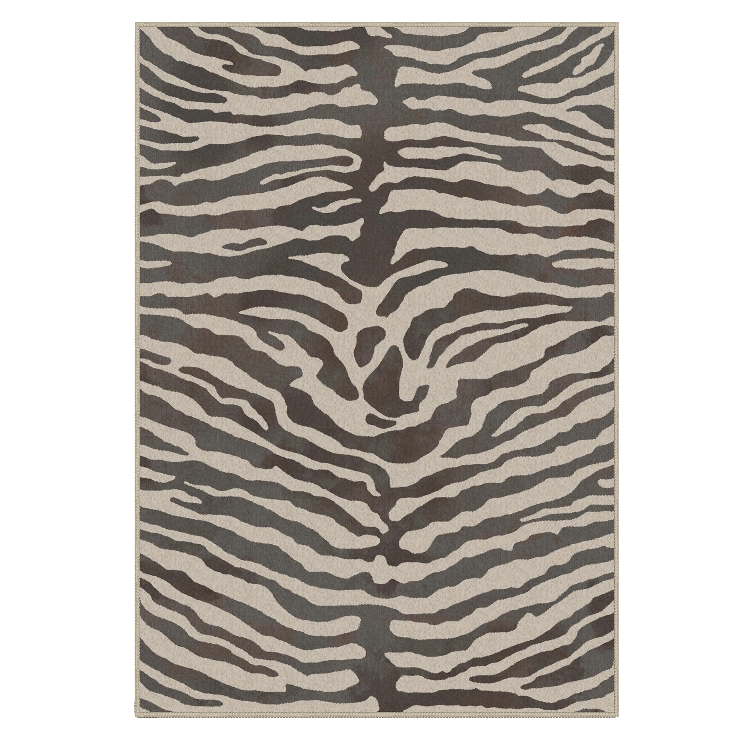 BEIMO Waschbarer Teppich Natur Bionik Zebra 120x170cm Kueche