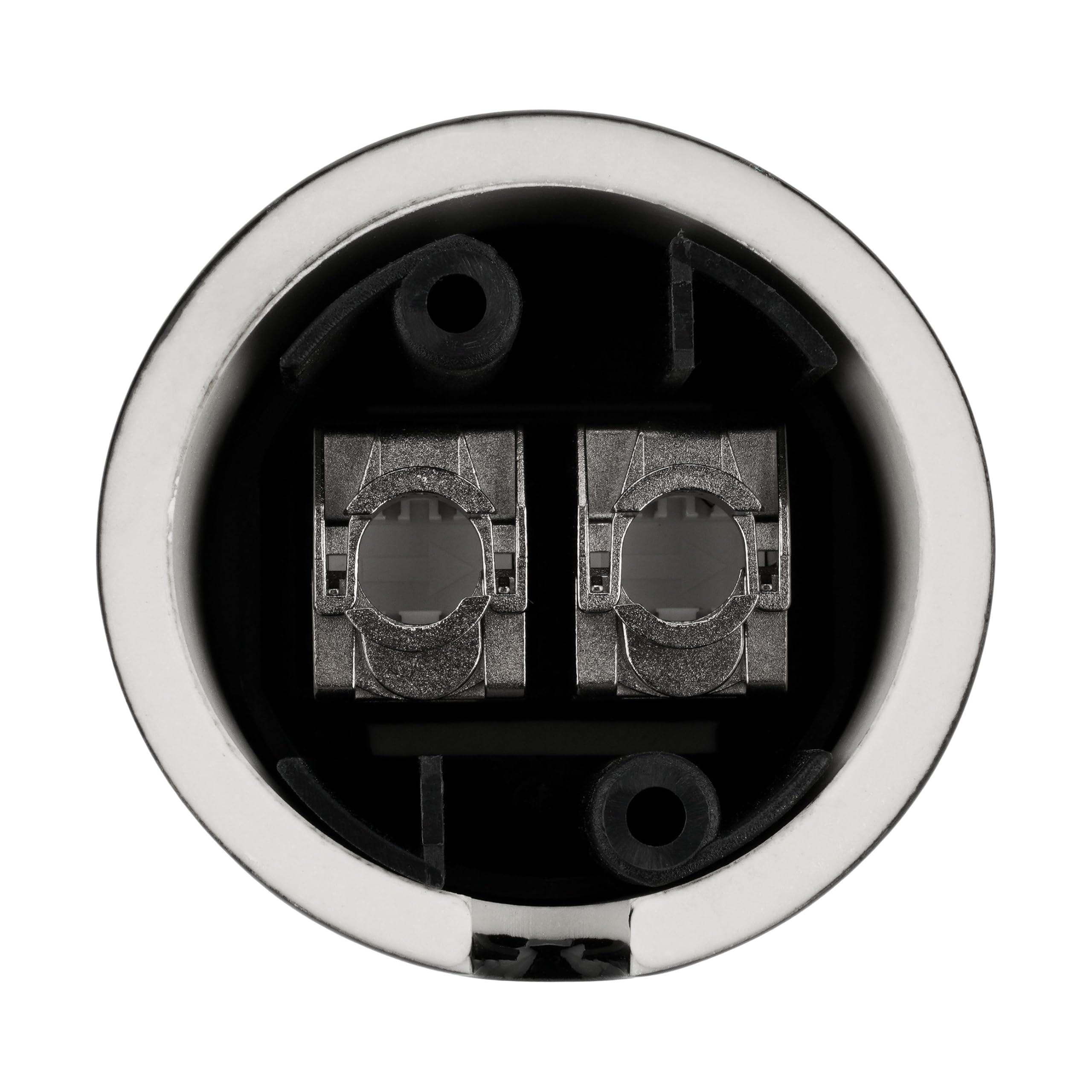Aufputz Porzellan Retro Netzwerkdose CAT.7 2-fach, All-in-One, Serie QR1 schwarz
