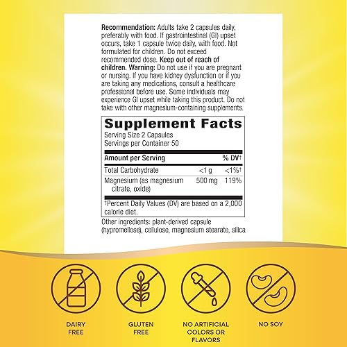 Miniatura 5 de Nature's Way Complejo de magnesio de 500 mg, 100 unidades (el embalaje puede variar)