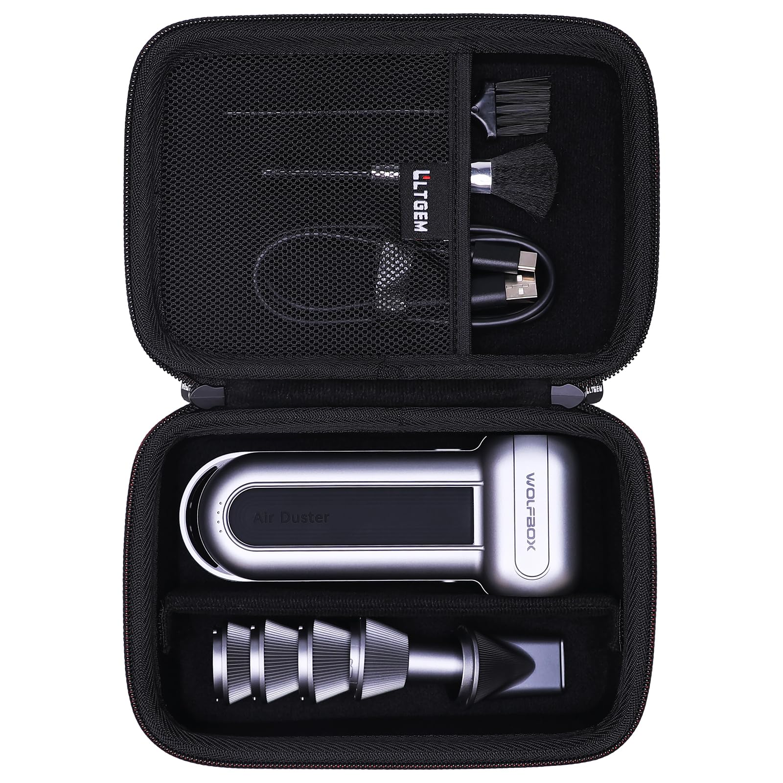 LTGEM Dust Blower Case Compatible with WOLFBOX MF100 / MF50 Electric Air Duster- Travel Protective Carrying Storage Bag, Black(Case Only)