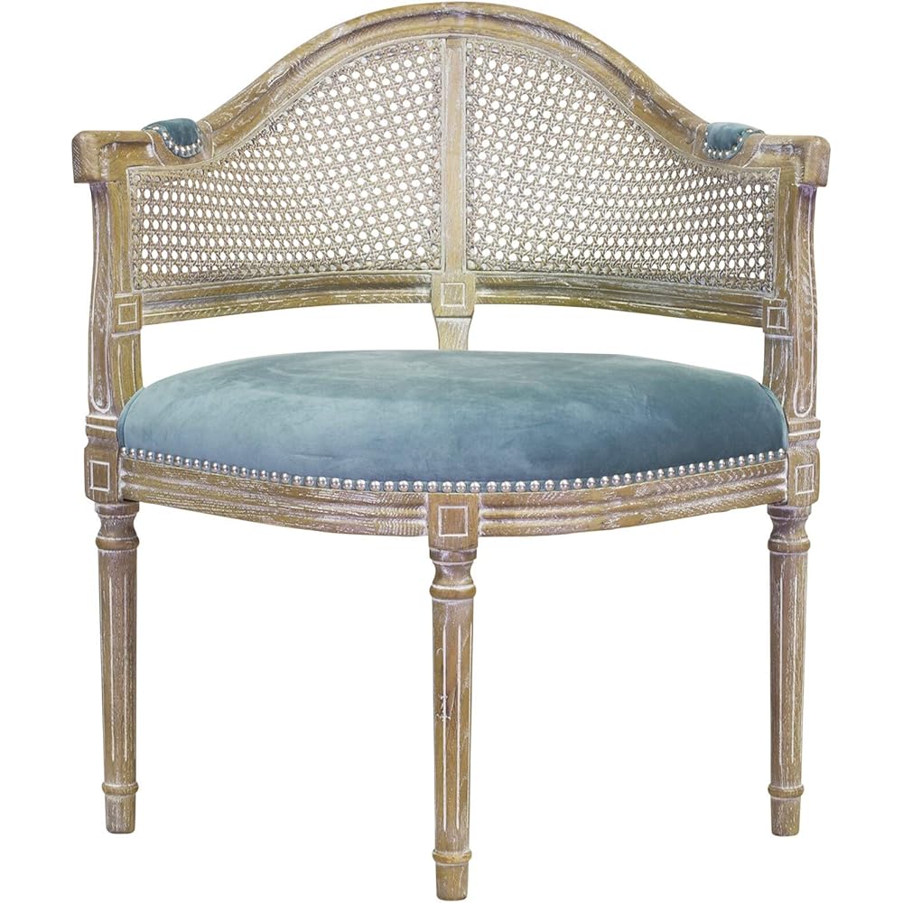 Design Tree Home French Velvet Accent Chair, Cane Back