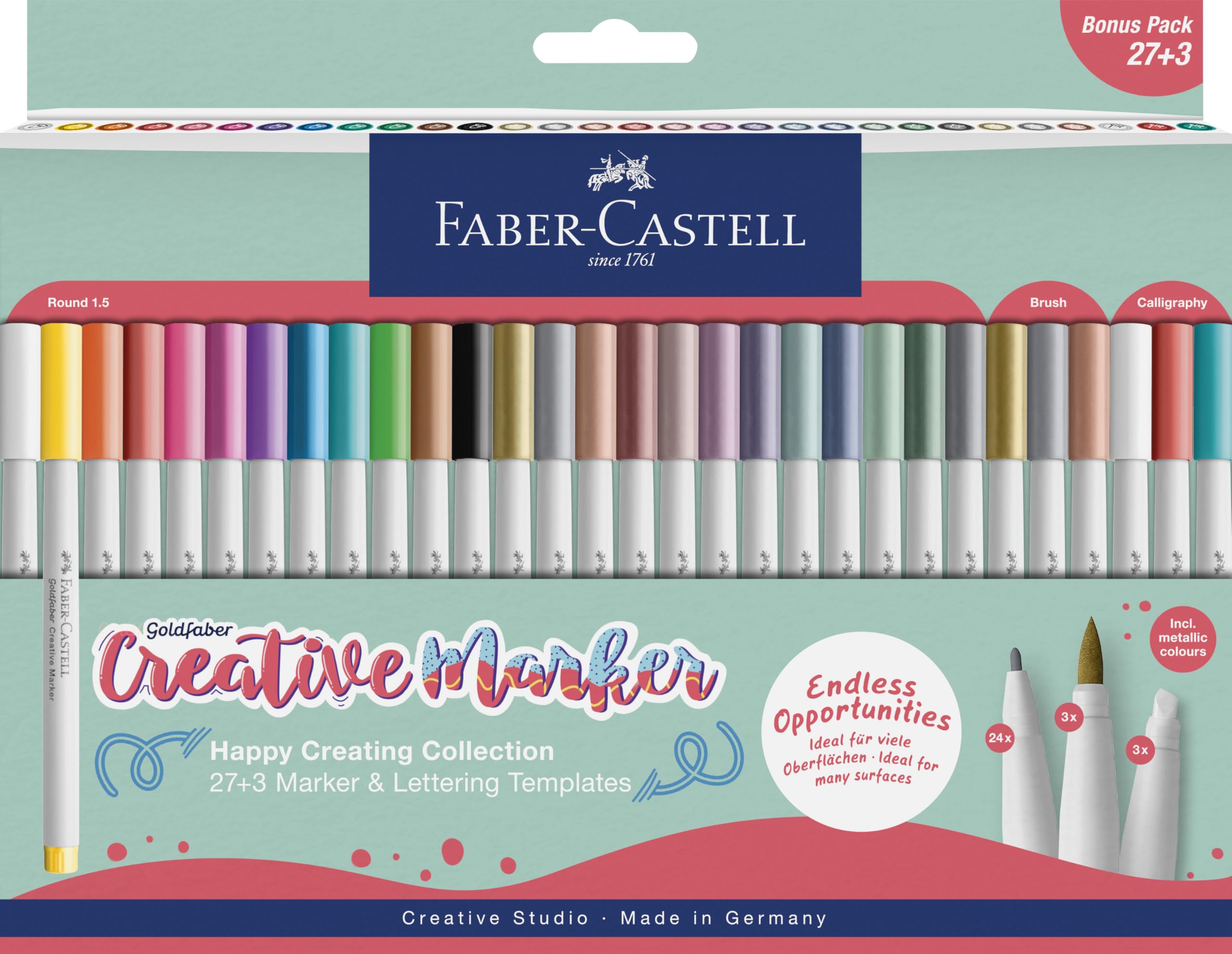 FABER-CASTELL - Goldfaber Creative Marker Set, 30 Filzstifte