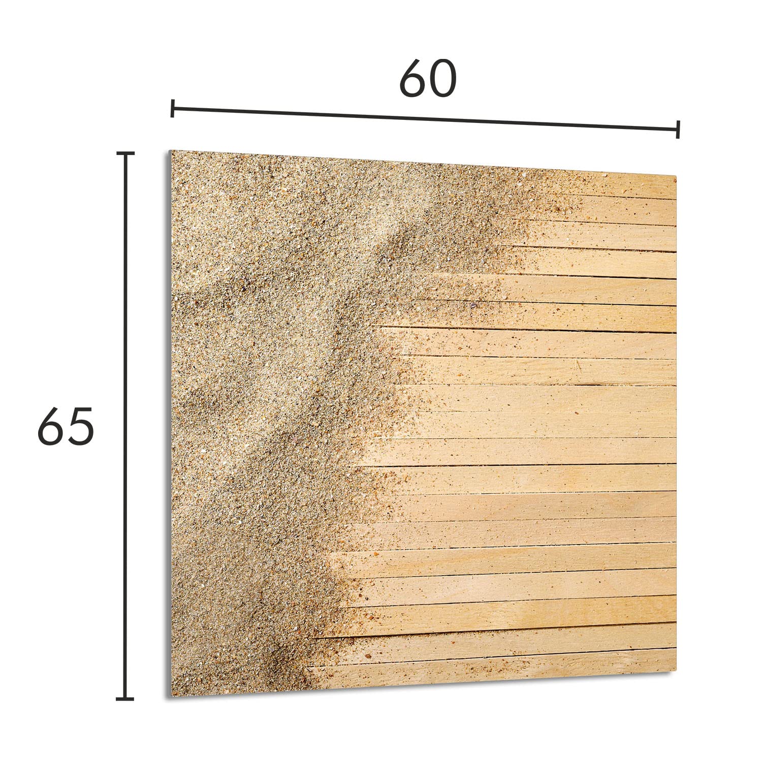 Szklany panel ochronny do kuchni Lacobel, szklana płyta ochronna na kuchenkę, 60x65 cm, szklana deska do krojenia, ochrona przed rozpryskiwaniem, uniwersalna, PIASEK