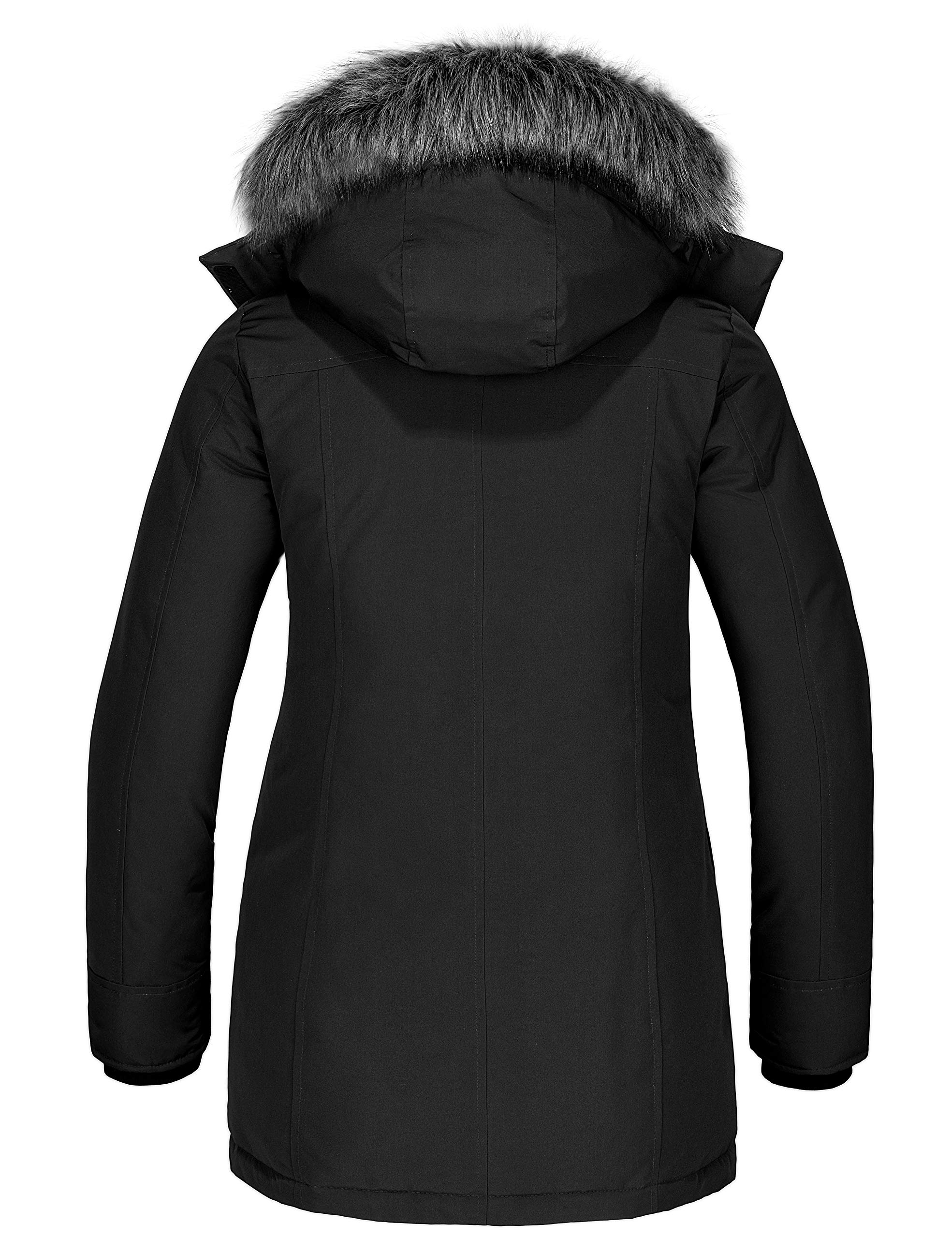 Wantdo Giacca Invernale Imbottita Calda Parka con Pelliccia Esterno Giaccone da Lavoro Antivento Giacca Pesante Donna