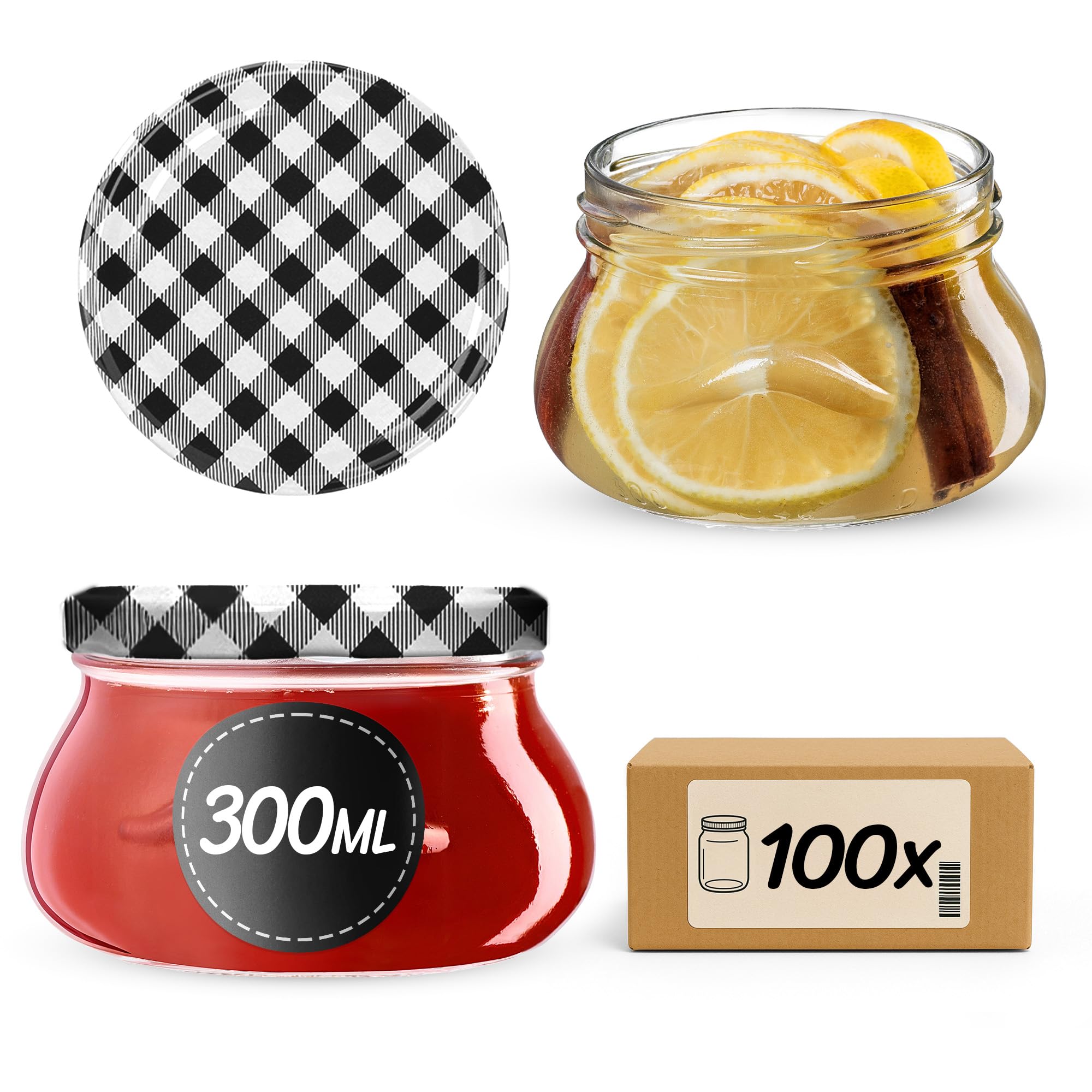 Lot De 10 Pots à Confiture 300 Ml Avec Couvercles à Visser - Petits Bocaux Hermétiques Pour Miel, Épices Et Cadeaux (Fleurs Multicolores)