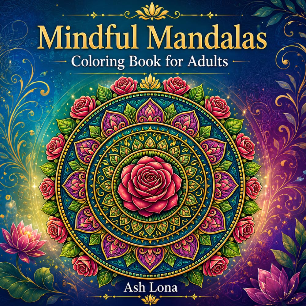 Mindful Mandalas Coloring Book: 50 Relaxing Patterns for Meditation, Focus, and Peaceful Coloring (Patterns and Mandalas Coloring Book)