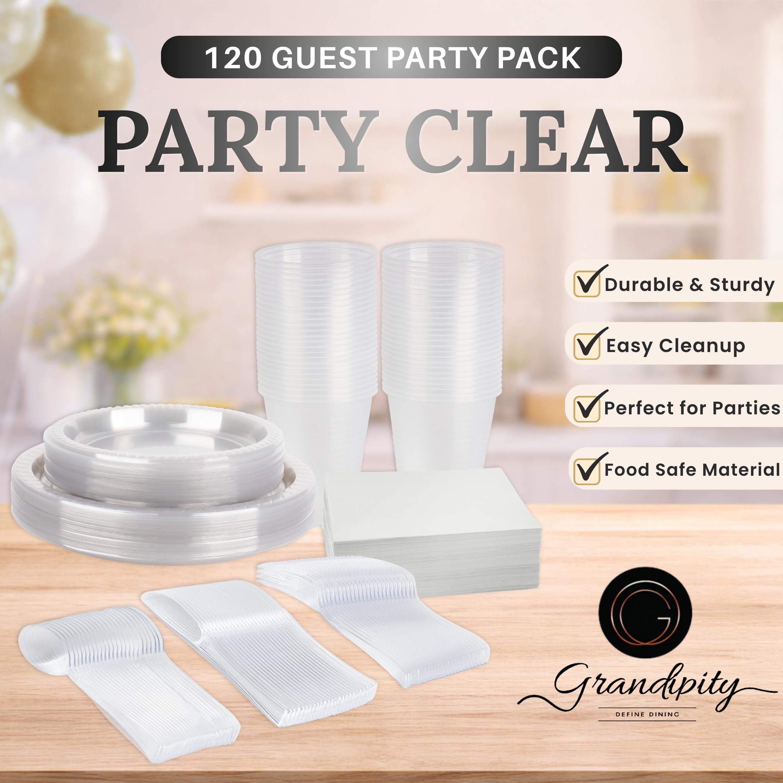 Grandipity Disposable Dinnerware Sets - 350 Piece -2