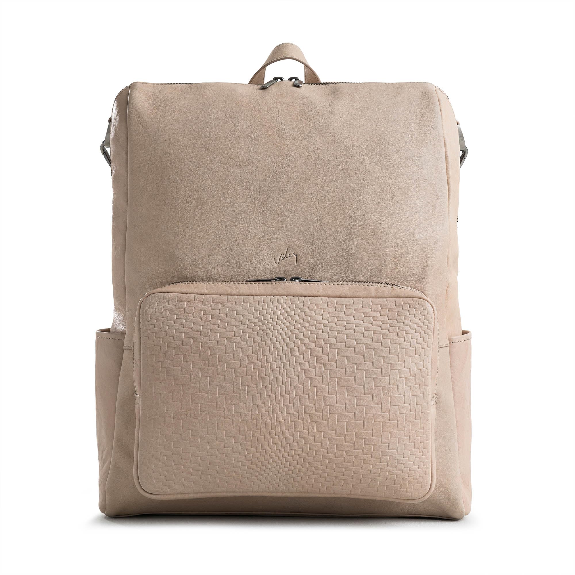 VELEZBeige Top Grain Leather Backpack For Women 15 inch Laptop Shoulder  Designer Ladies Backpacks Womens Fashion Handbag Business Computer