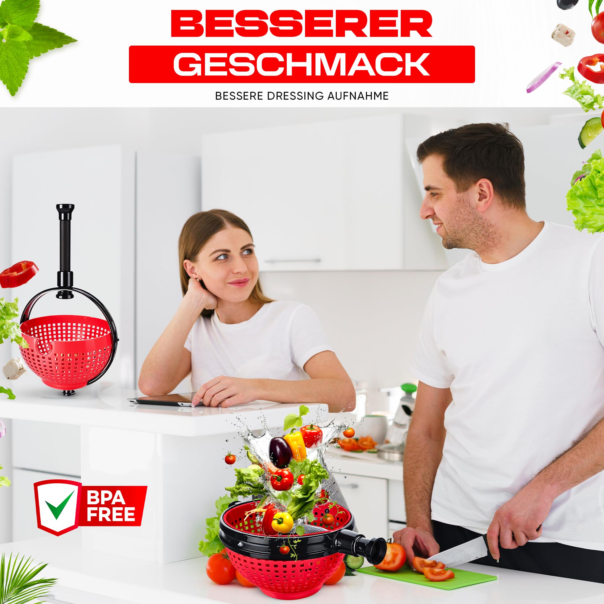 Essoreuse à Salade, Petite Essoreuse à Salade, Lave-légumes Polyvalent