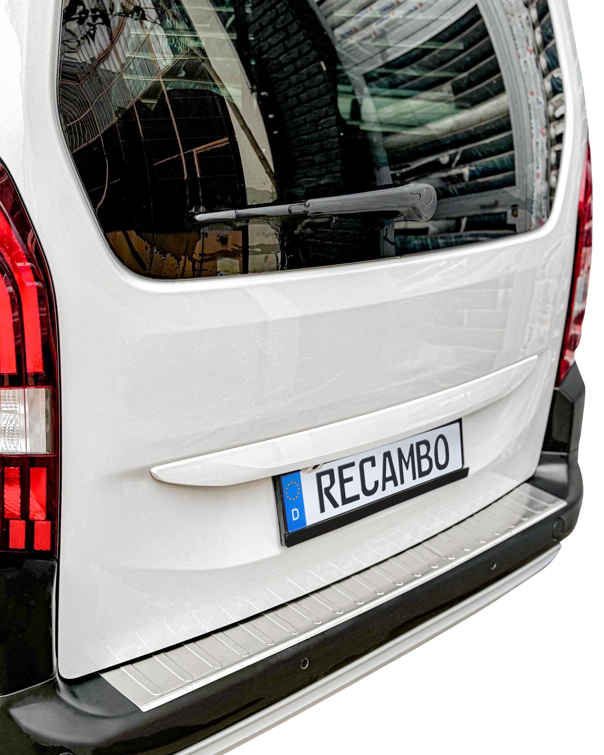 RECAMBO | Protector de Parachoques Trasero | Compatible con Peugeot Rifter | a Partir de 2018 | Acero Inoxidable Mate | Protección Borde de Carga