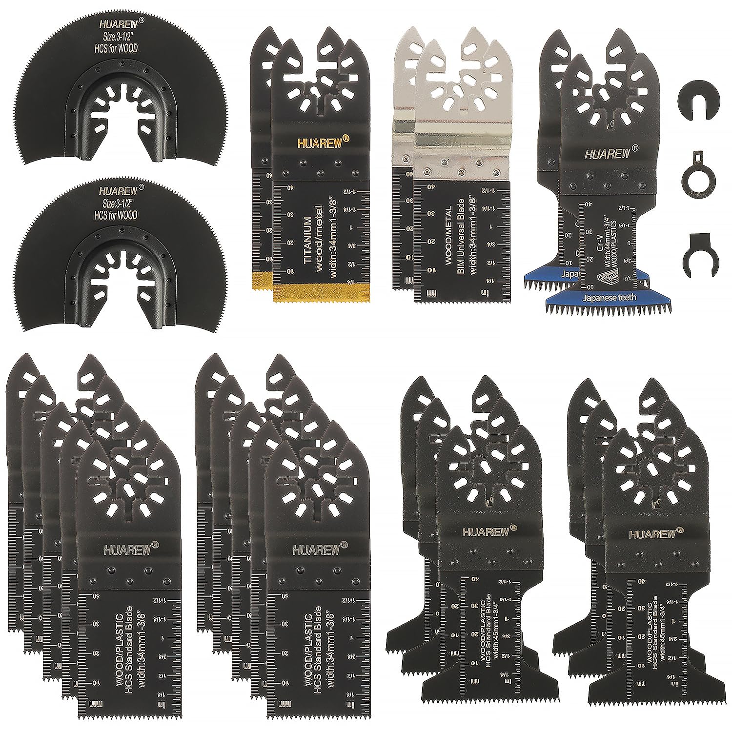 27 Pezzi Lame Utensile Multifunzione Accessori per Utensili Oscillanti Lame Multifunzione per Legno, Plastica, Metallo, Compatibile con Fein, Ryobi, Milwaukee, Bosch, Rockwell e altro ancora