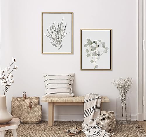 Miniatura 4 de Kate and Laurel Sylvie - Lienzo enmarcado de 1 y 2 impresiones botánicas neutras de The Creative Bunch Studio, 2 piezas de 18 x 24 pulgadas, arte