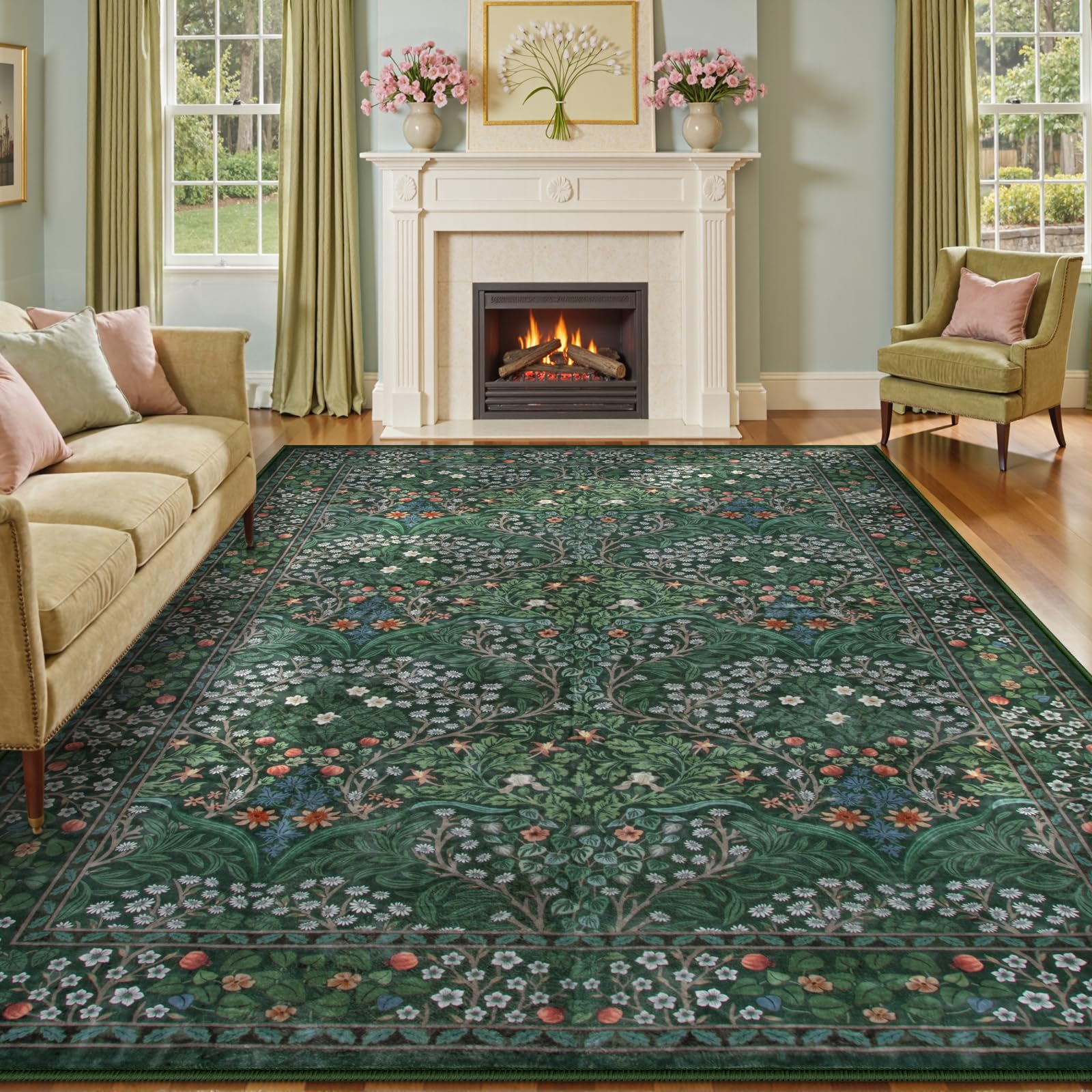 Lahome Floral 10x14 Area Rug