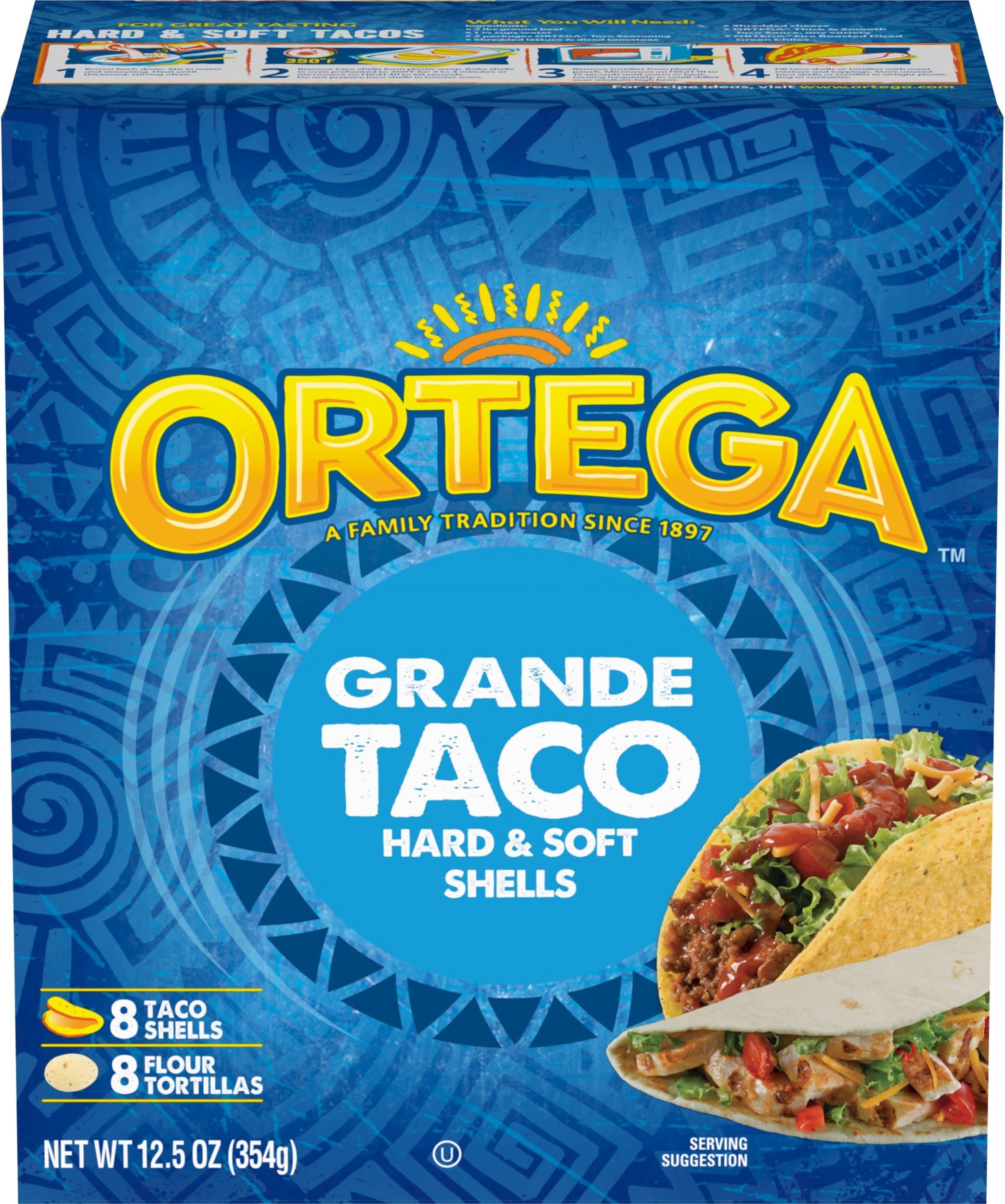 Ortega Grande Hard & Soft Taco Shells, 8 Taco Shells & 8 Tortillas