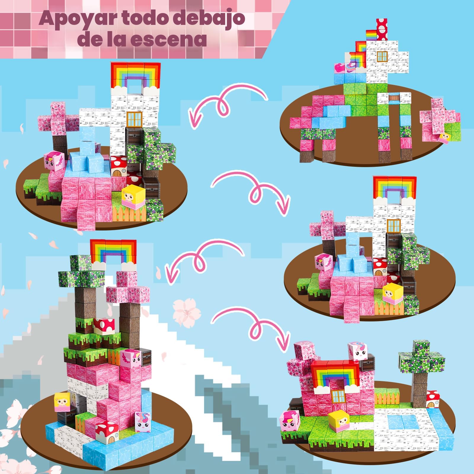 FUNYKICH Bloques Magnéticos Construcción 100 Piezas, Juego Construcciones Magnéticas para Niños
