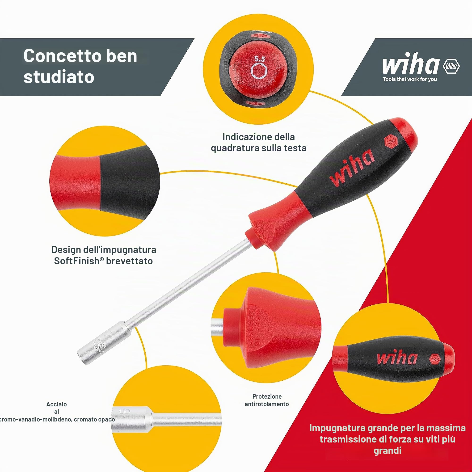 Juego de destornilladores SoftFinish® 341SF K5 SATZ 5-tlg; Steckschlüssel