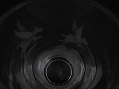 Miniatura 4 de Vaso de chupito grabado a mano con chorro de arena (tallado en arena) hecho a mano con cerdos grabados en Estados Unidos volando sobre las nubes (1,