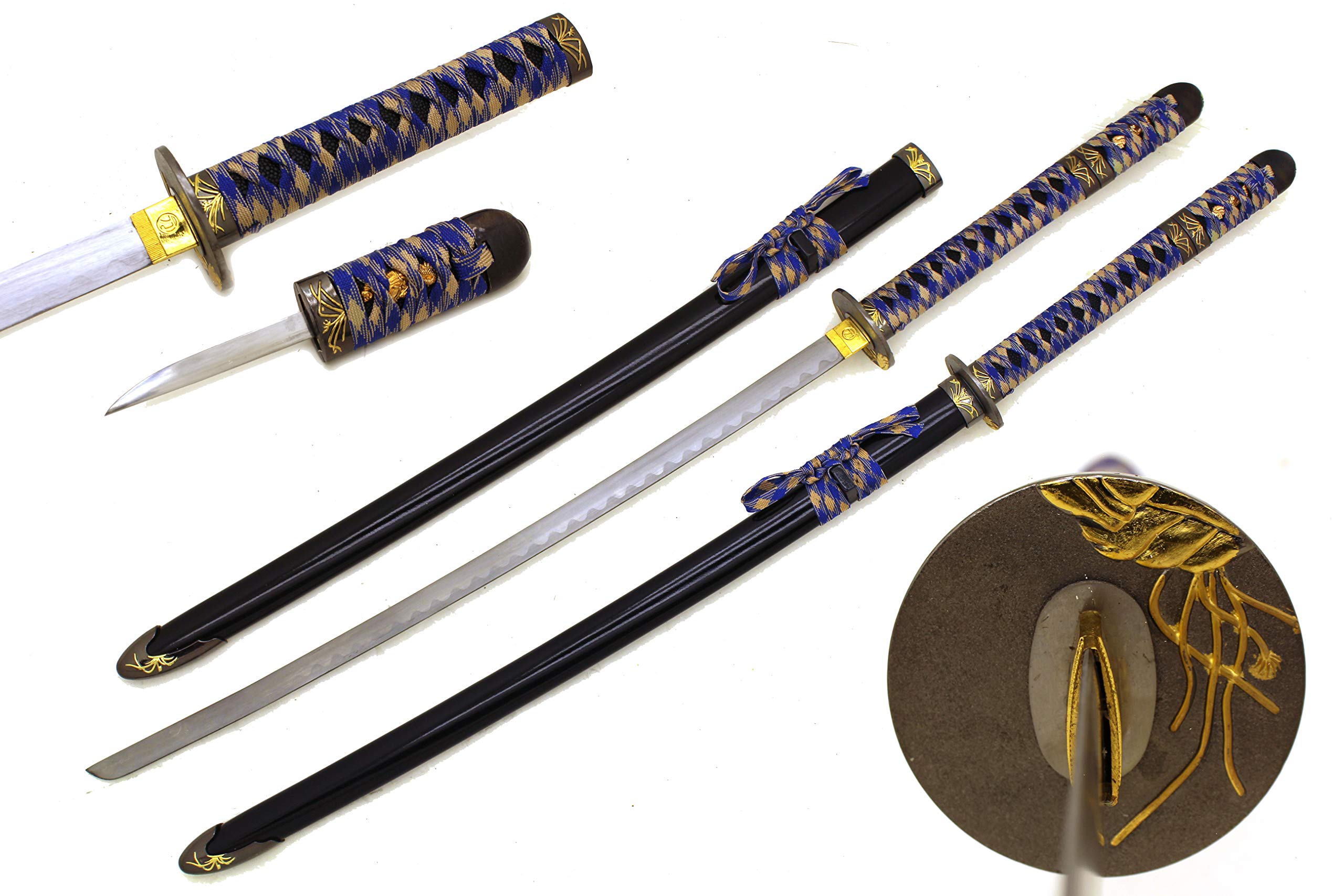 Snake Eye Tactical Warrior Classic Handmade Samurai Katana Martial Arts Sword with 8.5" Knife in Handle